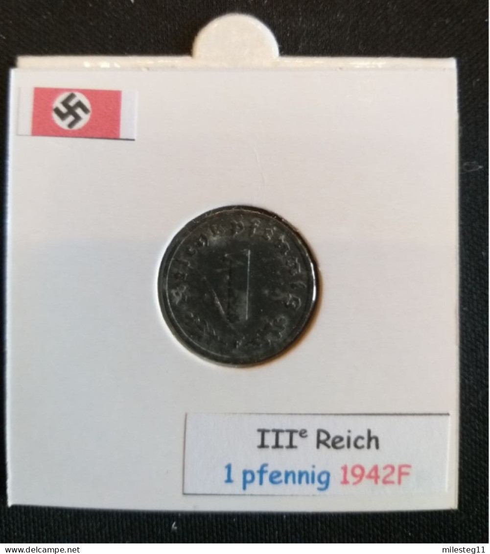 Pièce De 1 Reichspfennig De 1942F (Stuttgard) - 1 Reichspfennig