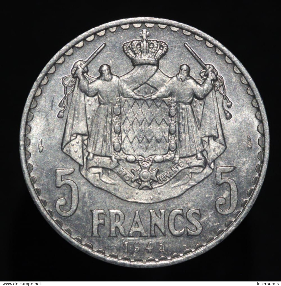 Monaco, Louis II, 5 Francs, 1945, Aluminium, SUP (AU), KM#122, G.MC135 - 1922-1949 Louis II.