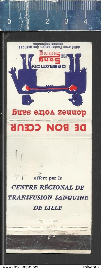 CENTRE RÉGIONAL TRANSFUSION SANGUINE DE LILLE - OLD MATCHCOVER - POCHETTE D'ALLUMETTES  ANCIENNE FRANCE LASTAR - Boites D'allumettes - Etiquettes