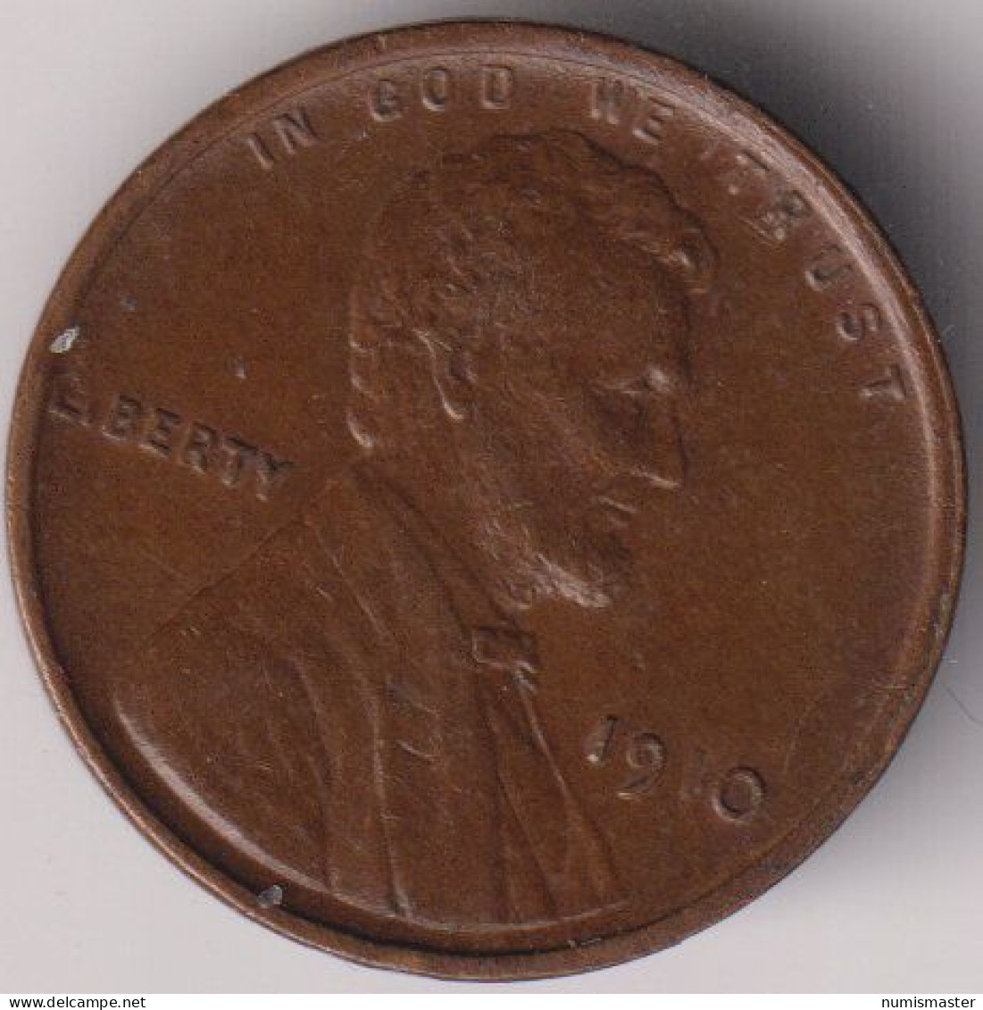 1910 , LINCOLNT CENT - 1909-1958: Lincoln, Wheat Ears Reverse