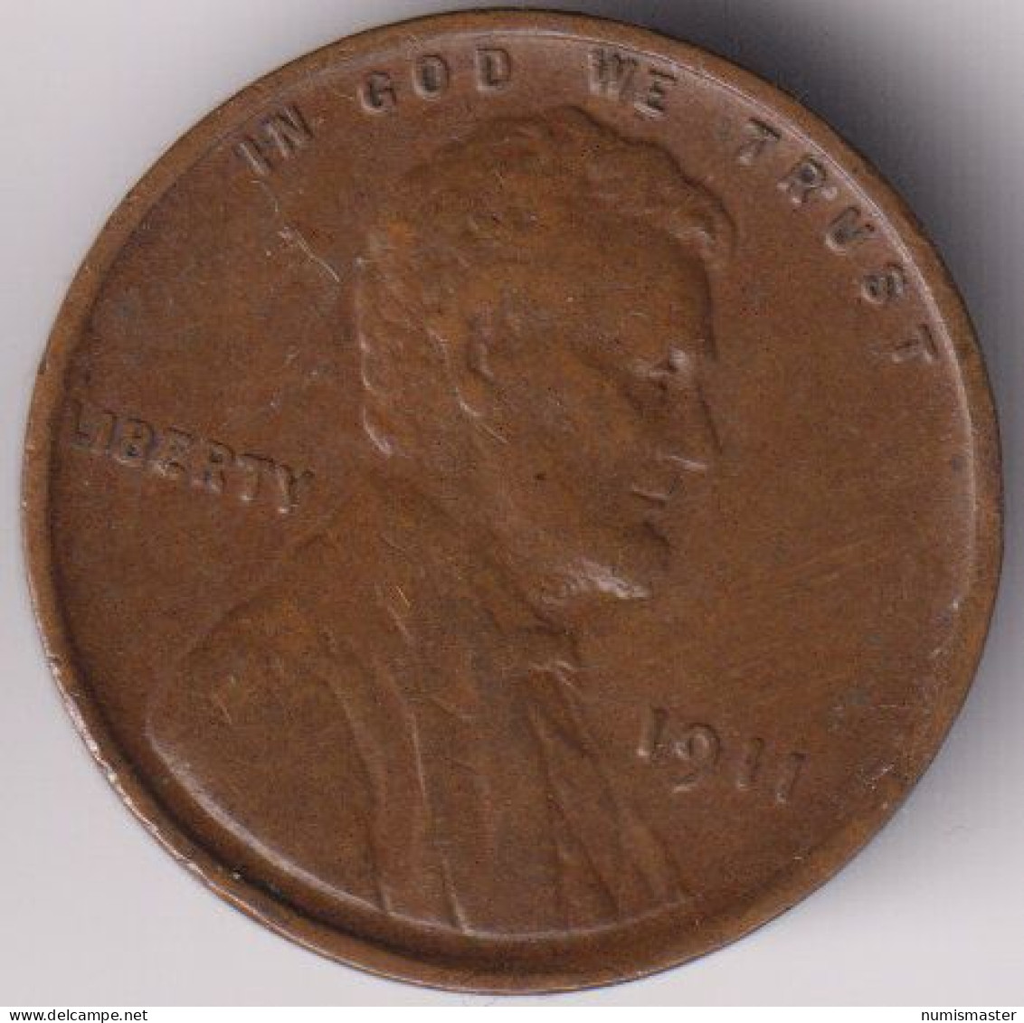 1911 , LINCOLNT CENT - 1909-1958: Lincoln, Wheat Ears Reverse