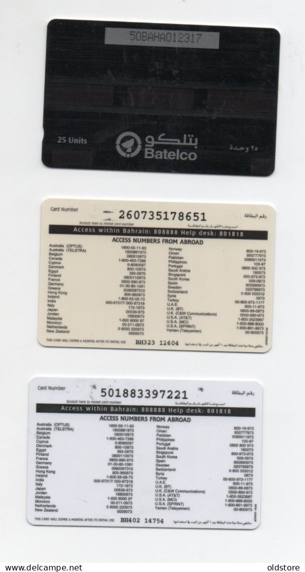 Bahrain Phonecards -  Add An Extra Zero To International Call  - 3 Cards Set - ND 2000 Used Cads - Bahrain