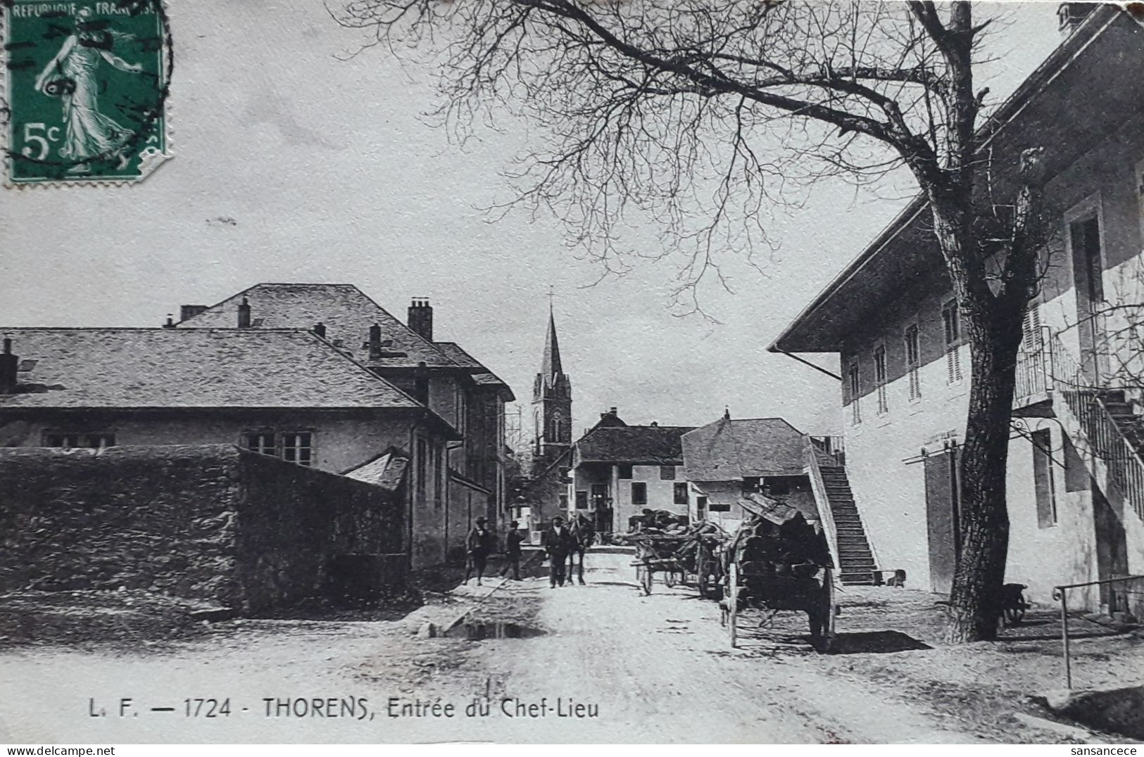 Thorens Entrée Du Chef Lieu Circulée En 1911 - Thorens-Glières