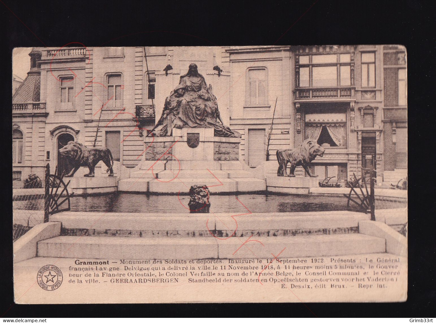 Grammont - Monument Des Soldats Et Déportés - Postkaart - Geraardsbergen