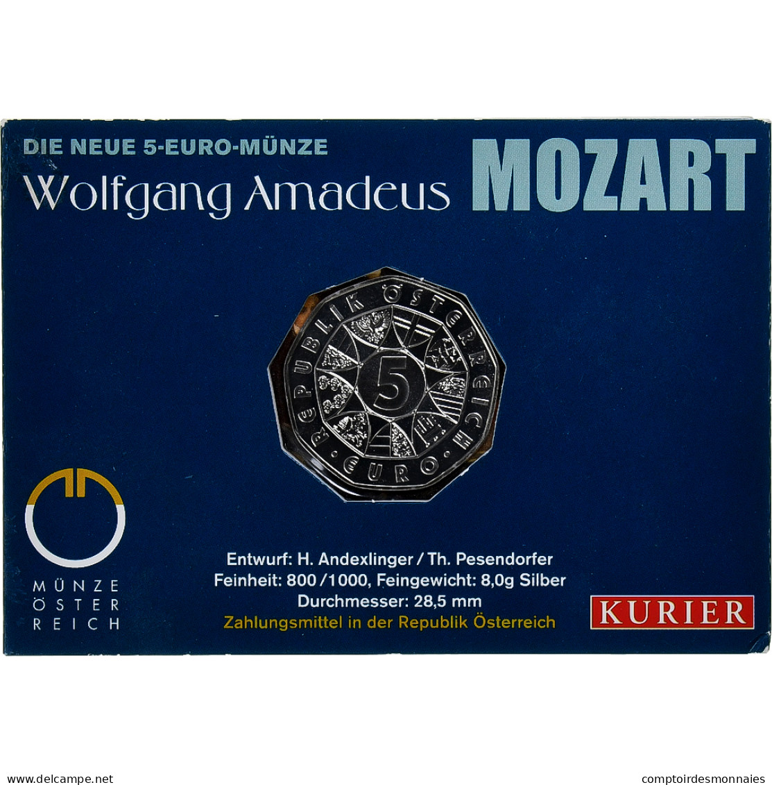 Autriche, 5 Euro, Mozart, 2006, Vienne, Argent, FDC, KM:3131 - Oostenrijk