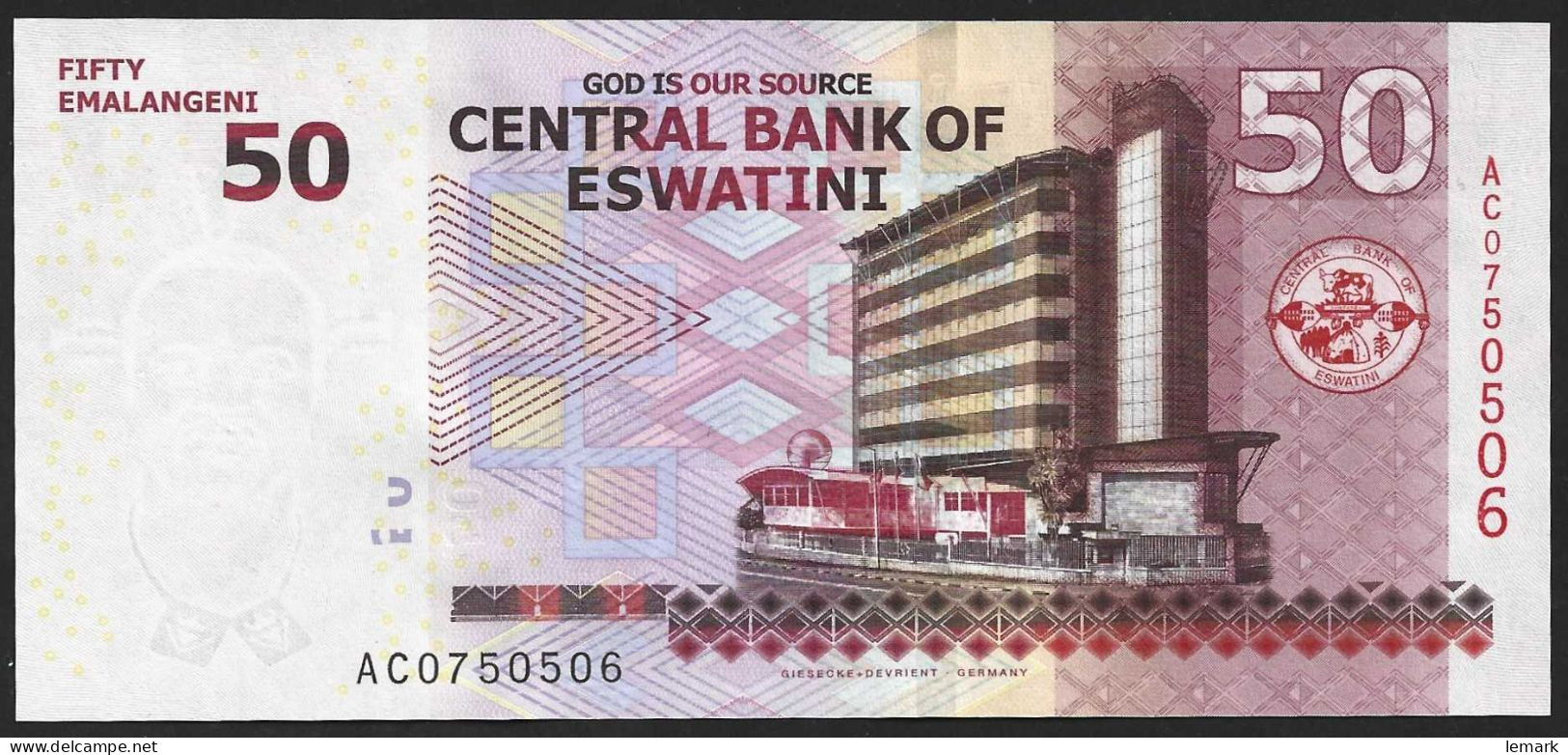 Swaziland 50 Emalangeni 2018 P44 UNC - Swasiland