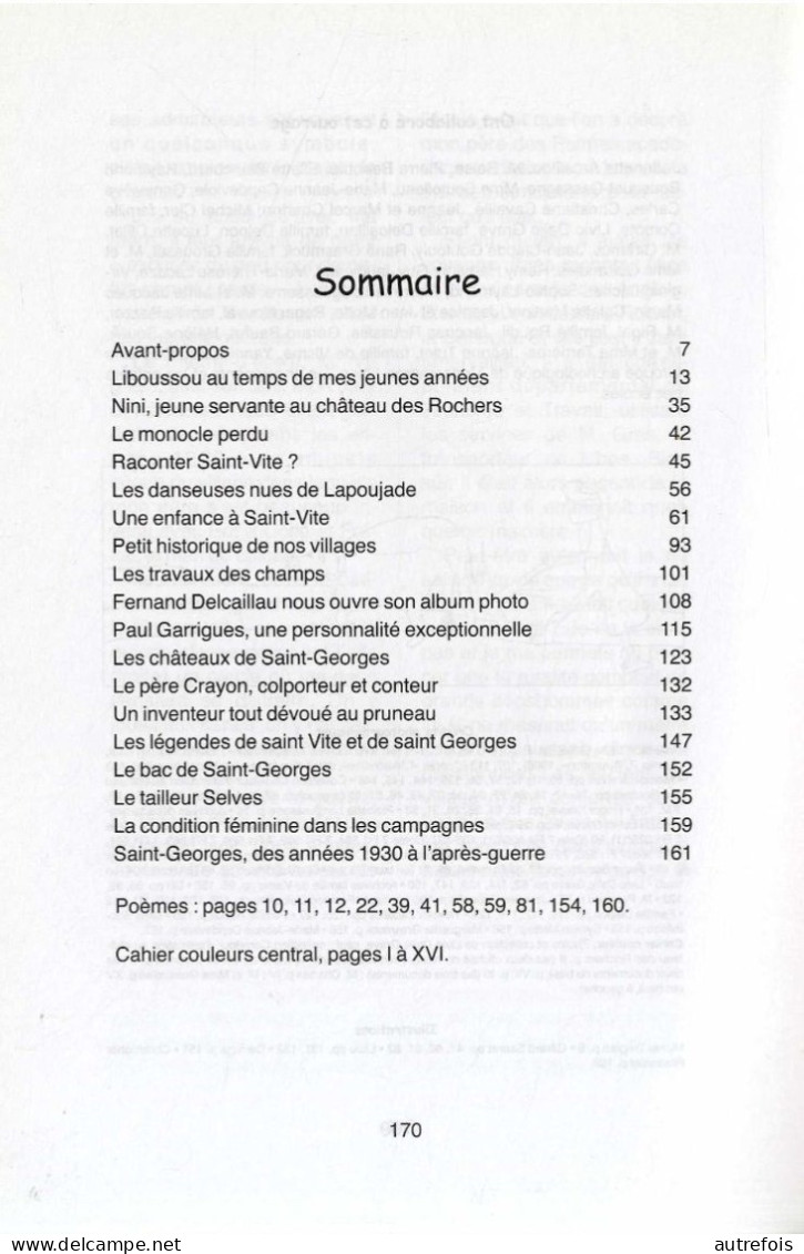 A TRAVERS TEMPS  DE SAINT VITE A SAINT GEORGES   LIVRE BROCHE 170 PAGES  EDIT: CARREFOUR D ANIMATION CHATEAU DES ROCHERS - Aquitaine