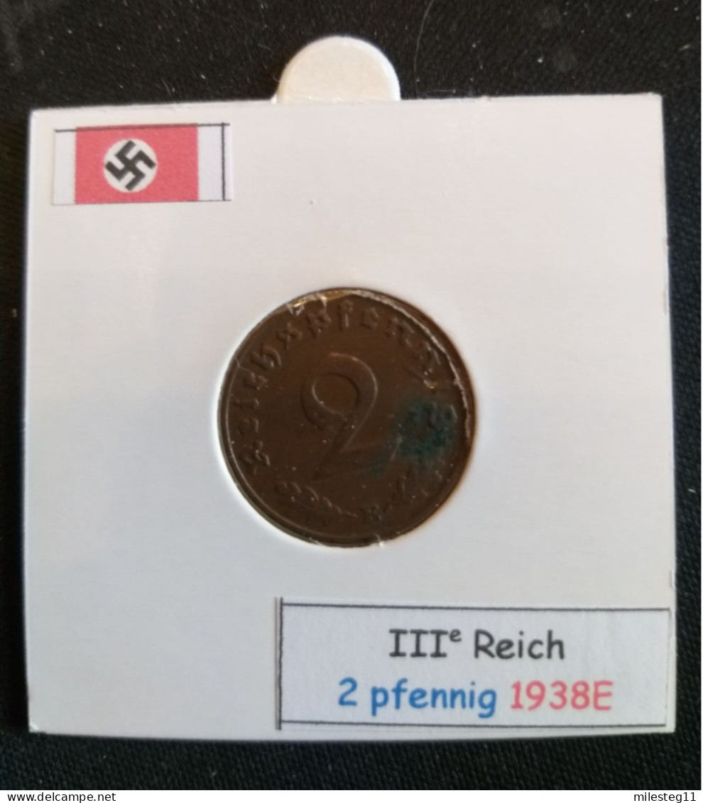 Pièce De 2 Reichspfennig De 1938E (Muldenhütten) - 2 Reichspfennig