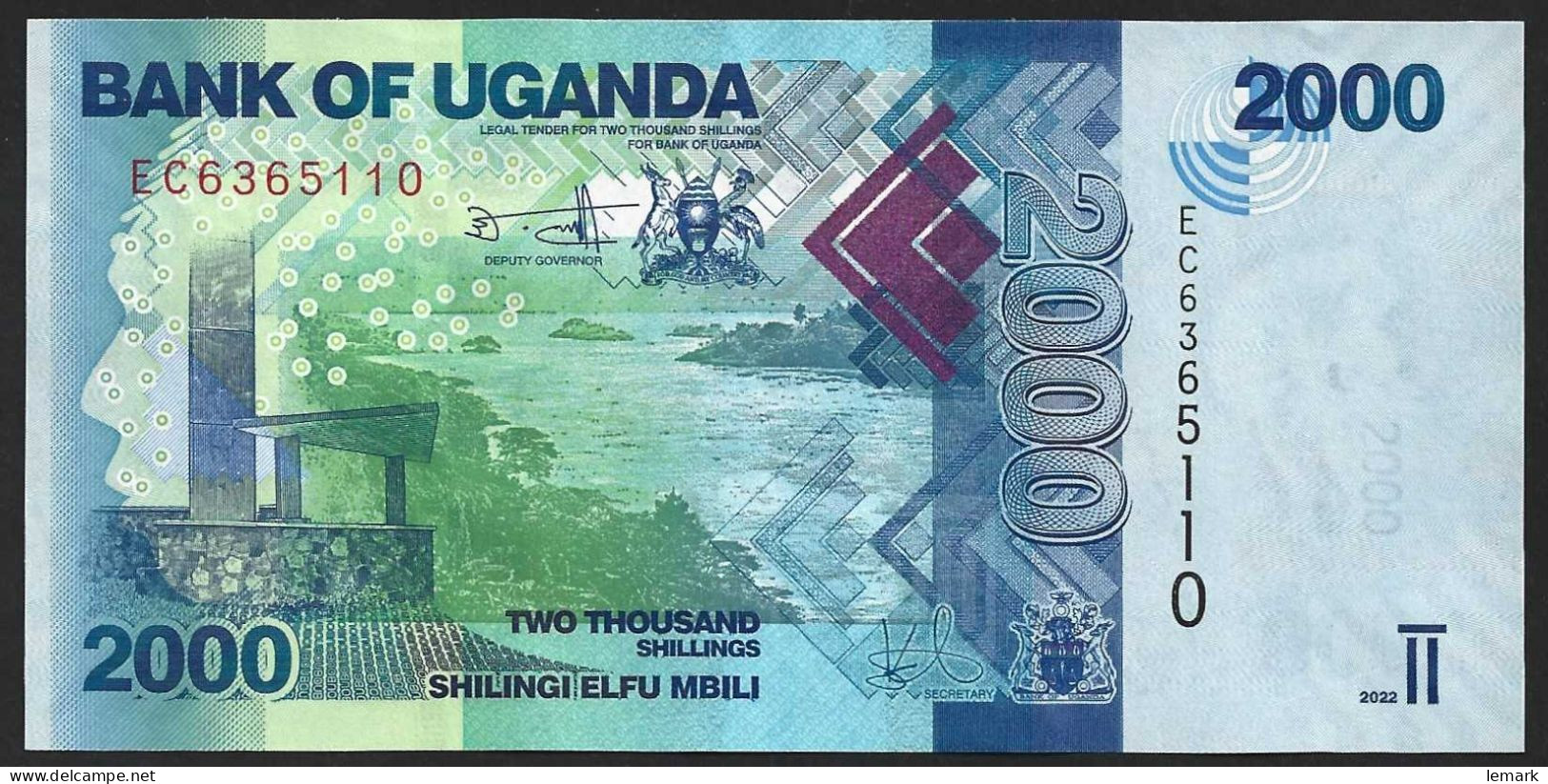 Uganda 2000 Shilling 2022 P50f UNC - Oeganda