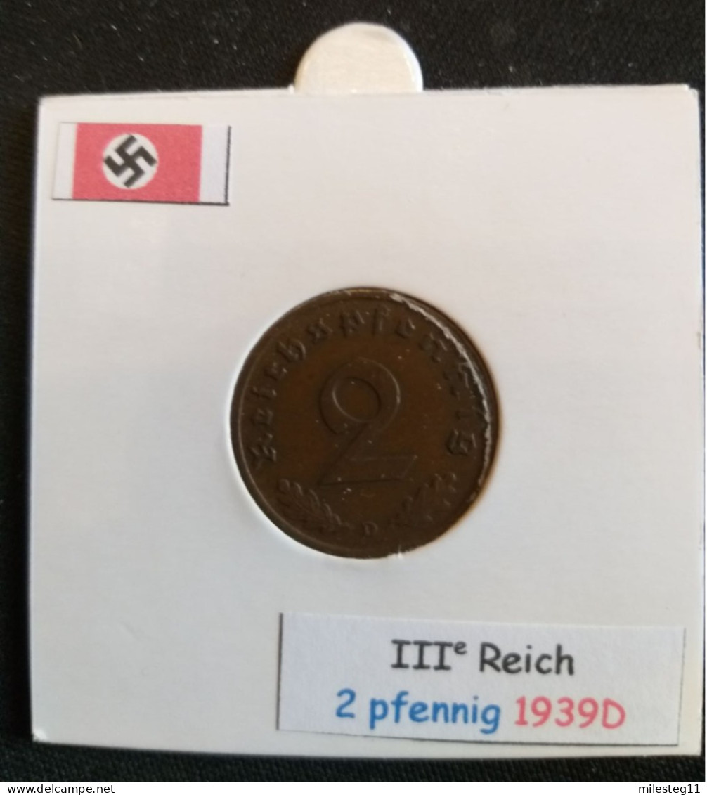Pièce De 2 Reichspfennig De 1939D (Munich) - 2 Reichspfennig