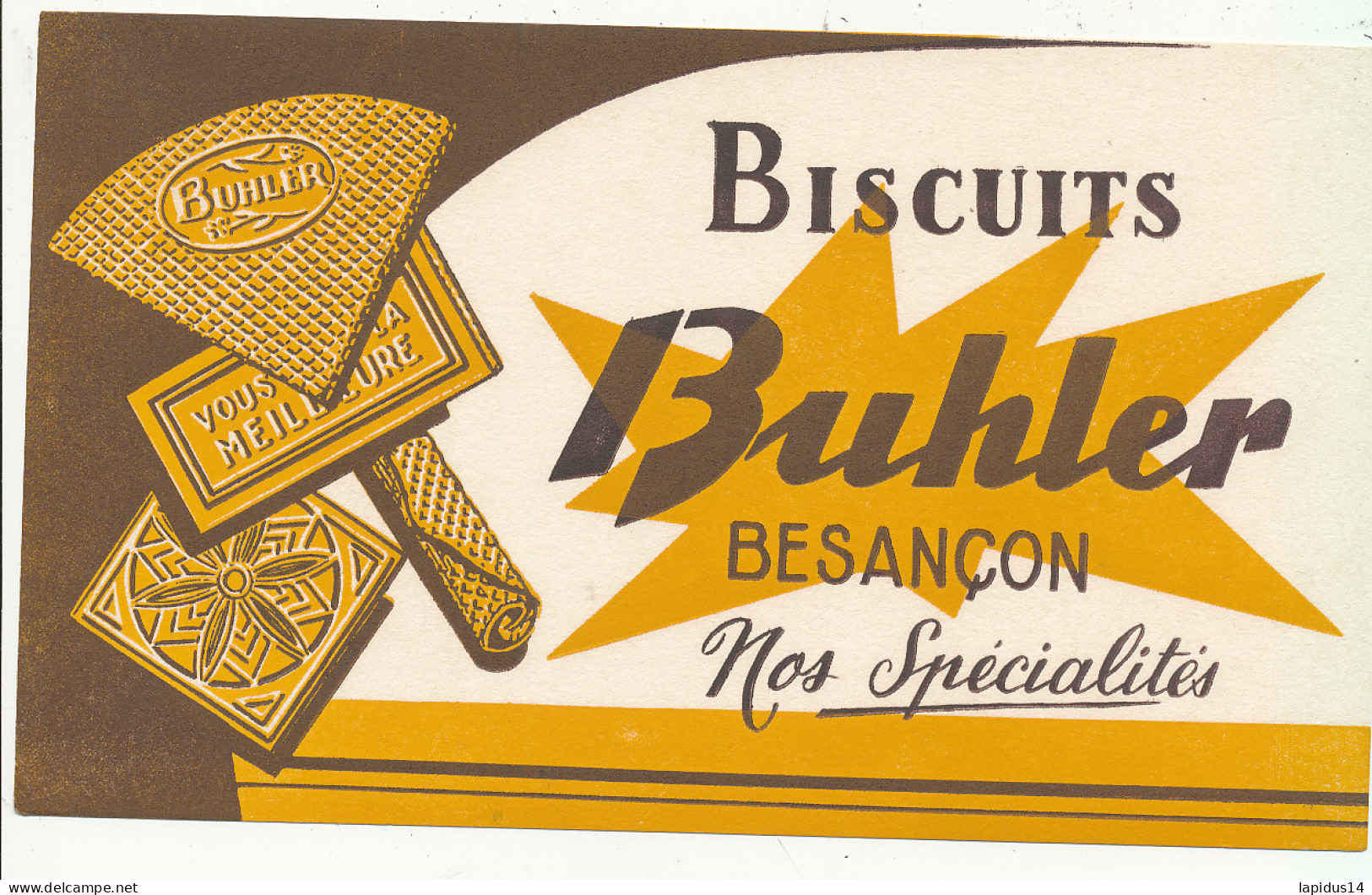 BU 2728   BUVARD  -  BISCUITS BUHLER  BESANCON   ( 21,00 Cm X 12,50 Cm) - Sucreries & Gâteaux