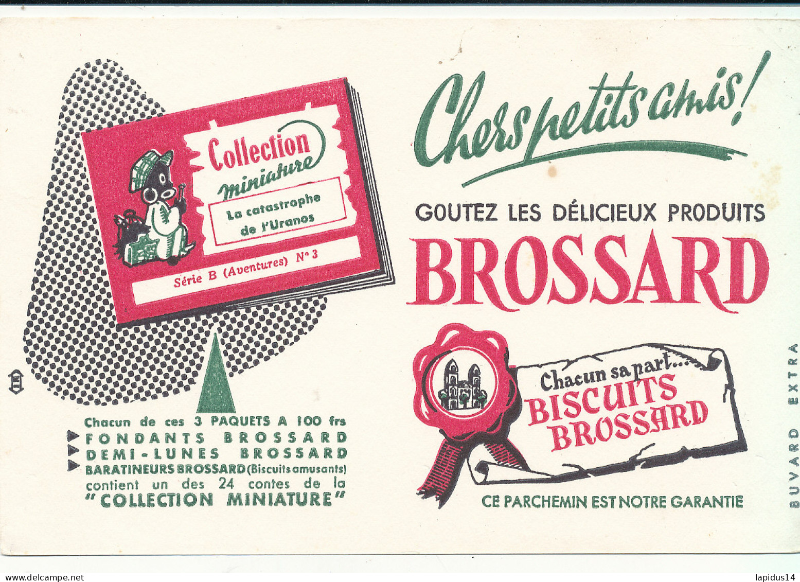 BU 2730   BUVARD  -   BISCUITS BROSSARD   ( 20,50 Cm X 13,50 Cm) - Dulces & Biscochos