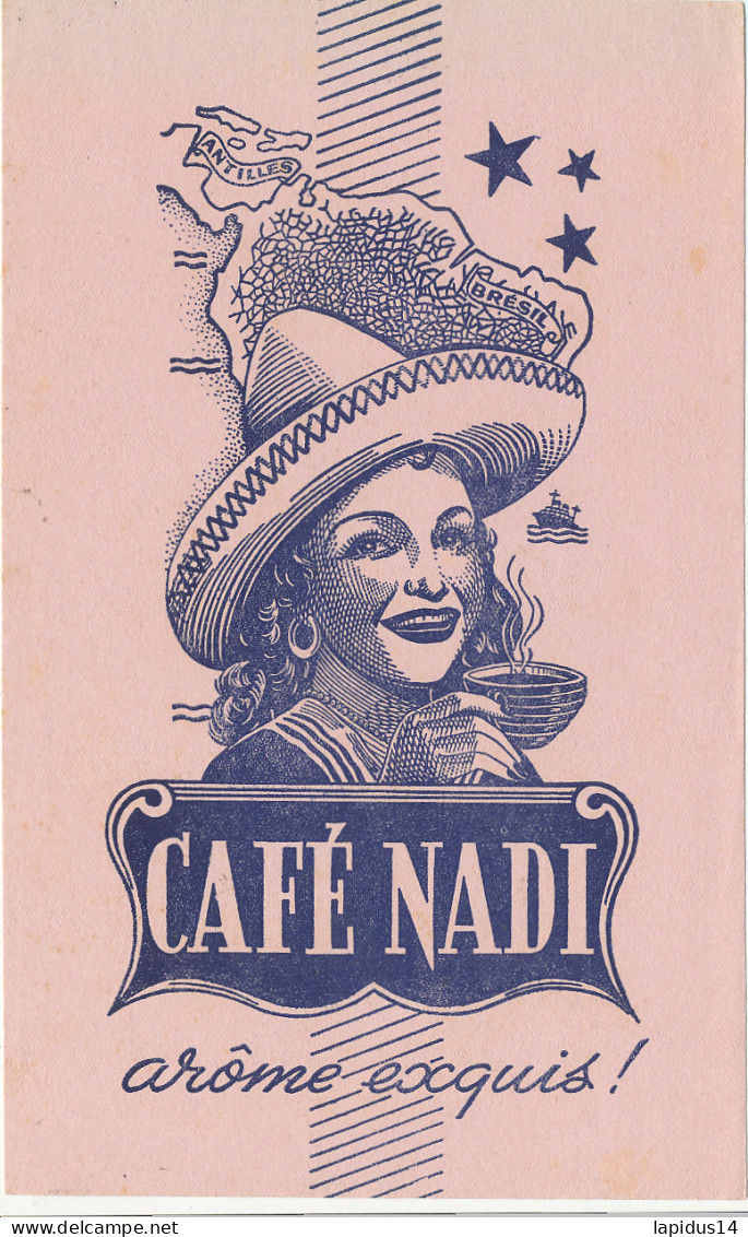 BU 2734   BUVARD  -  CAFE NADI    ( 21,00 Cm X 13,00 Cm) - Café & Té