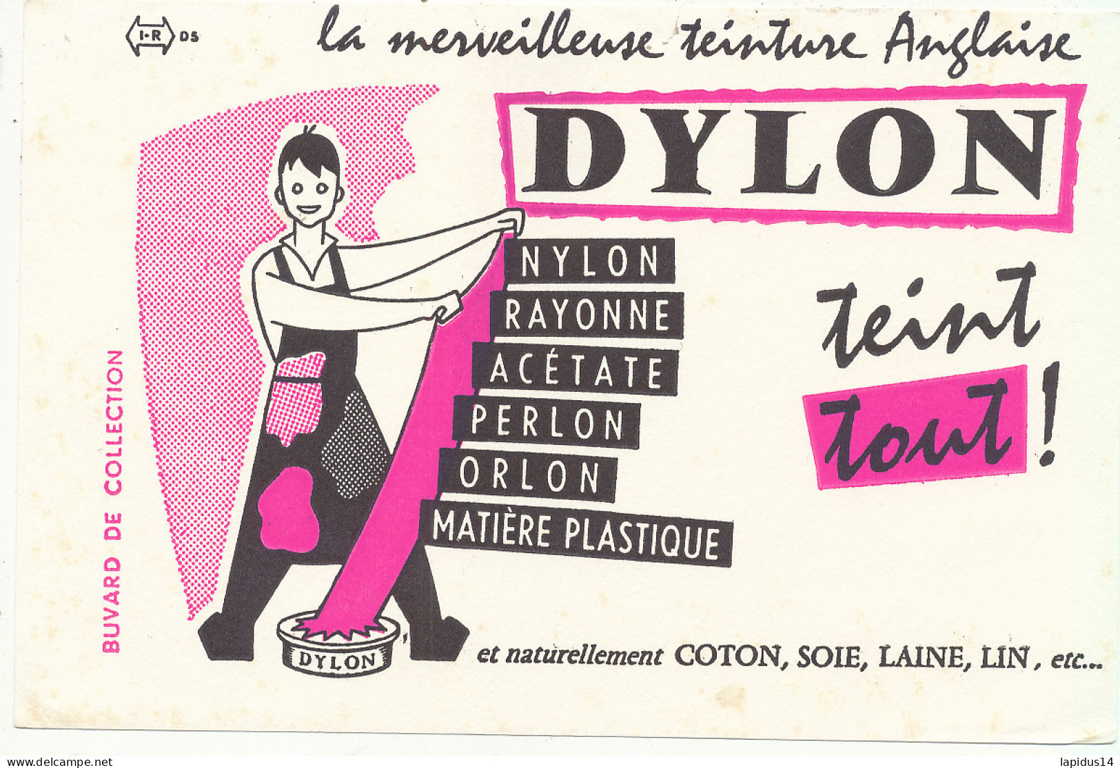 BU 2740   BUVARD  -  TEINTURE ANGLAISE  DYLON    ( 20,00 Cm X 13,00 Cm) - Produits Ménagers