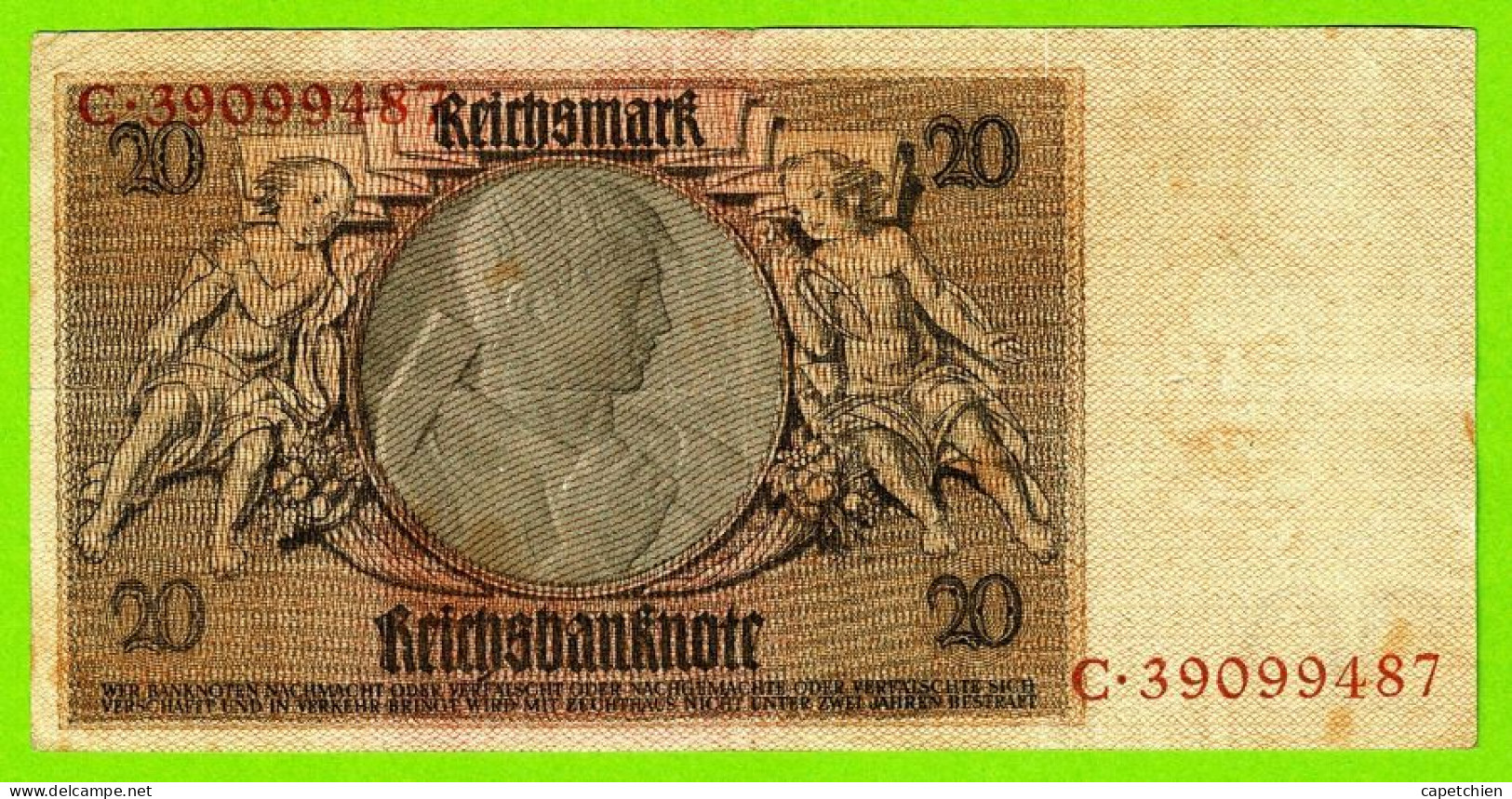 ALLEMAGNE / 20 MARK / 23 JANVIER 1929  / TTB + Mais Unr Pliure Verticale - 20 Mark