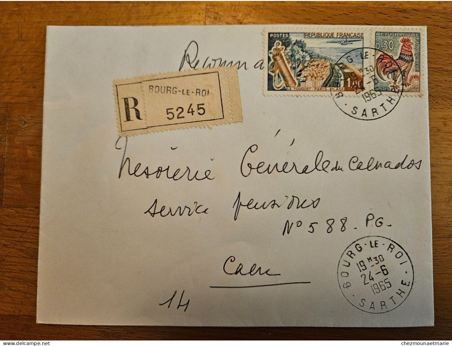 1965 REC 5245 BOURG LE ROI N°1355 POUR CAEN CAD ENVELOPPE - Lettres & Documents