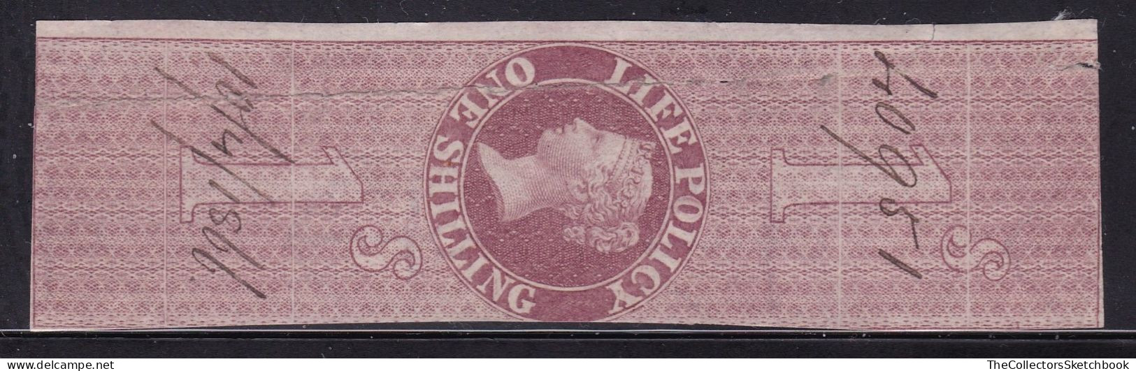GB Fiscals / Revenues Life Policy 1/ -  Red - Brown Barefoot 29 , Poor Condition - Revenue Stamps