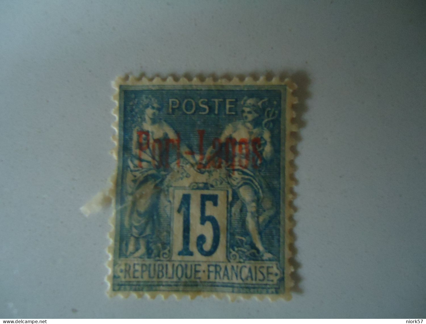 PORT LAGOS FRANCE STAMPS 15C  OVERPRINT - Oblitérés