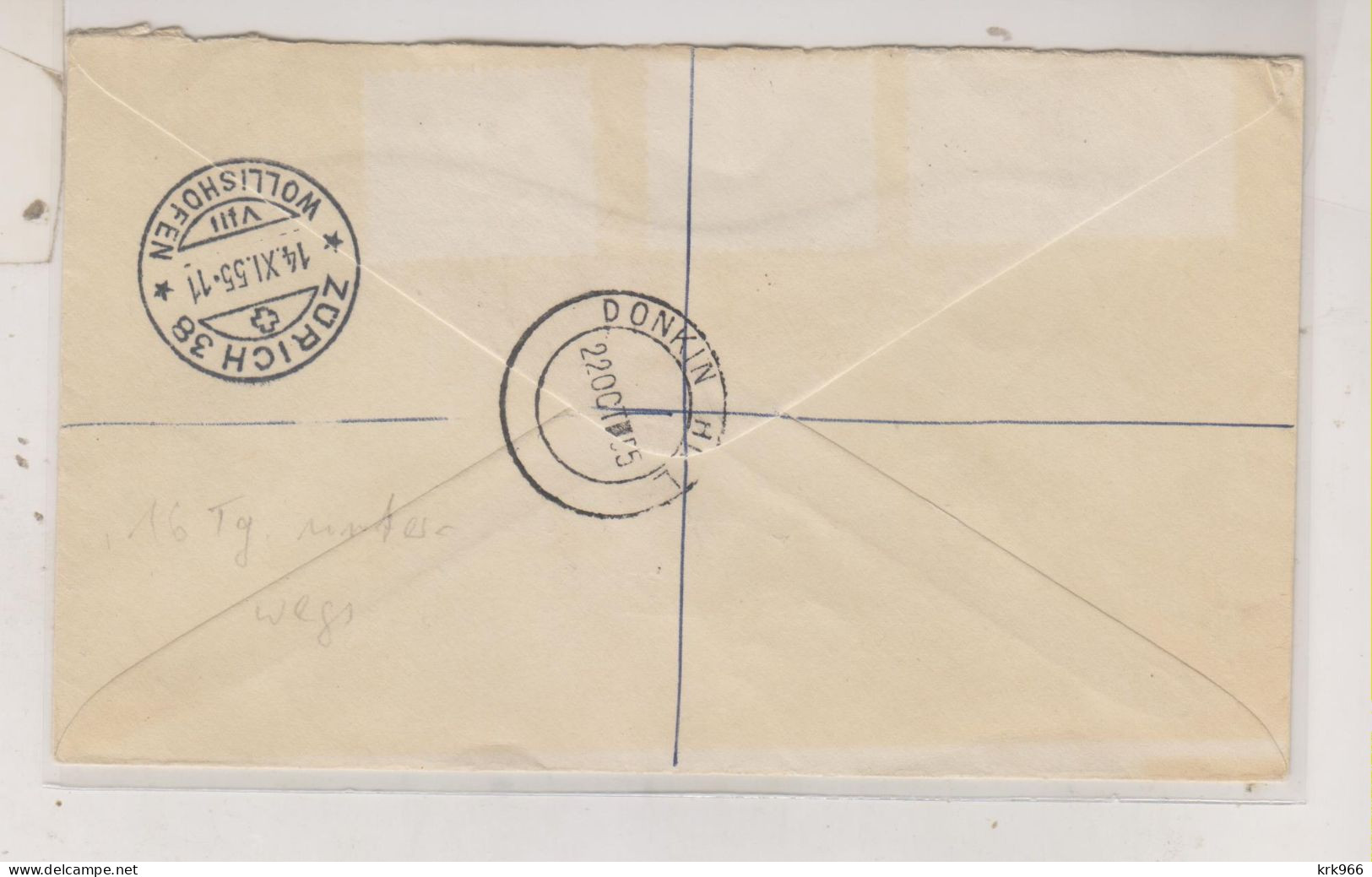 SOUTH AFRICA 1955 DONKIN HILL  Nice Registered FDC Cover To Switzerland - Luchtpost