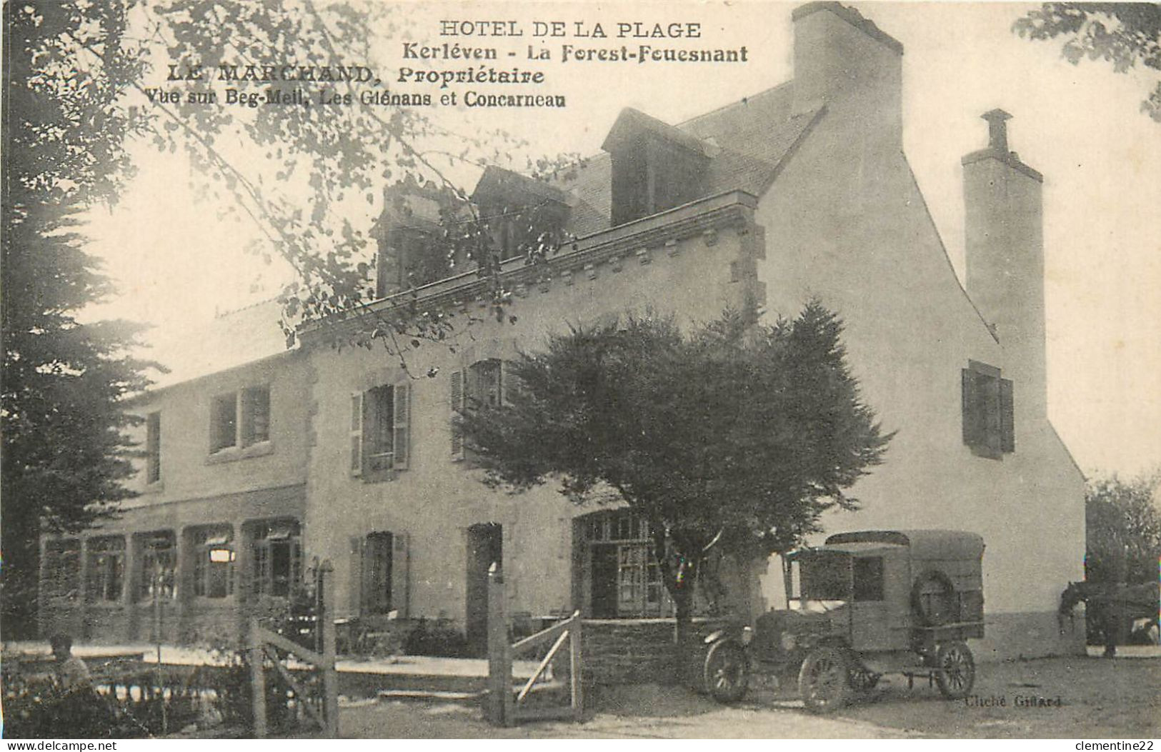 LA FORET FOUESNANT . HOTEL DE LA PLAGE  ( Scan Recto Et Verso ) - La Forêt-Fouesnant