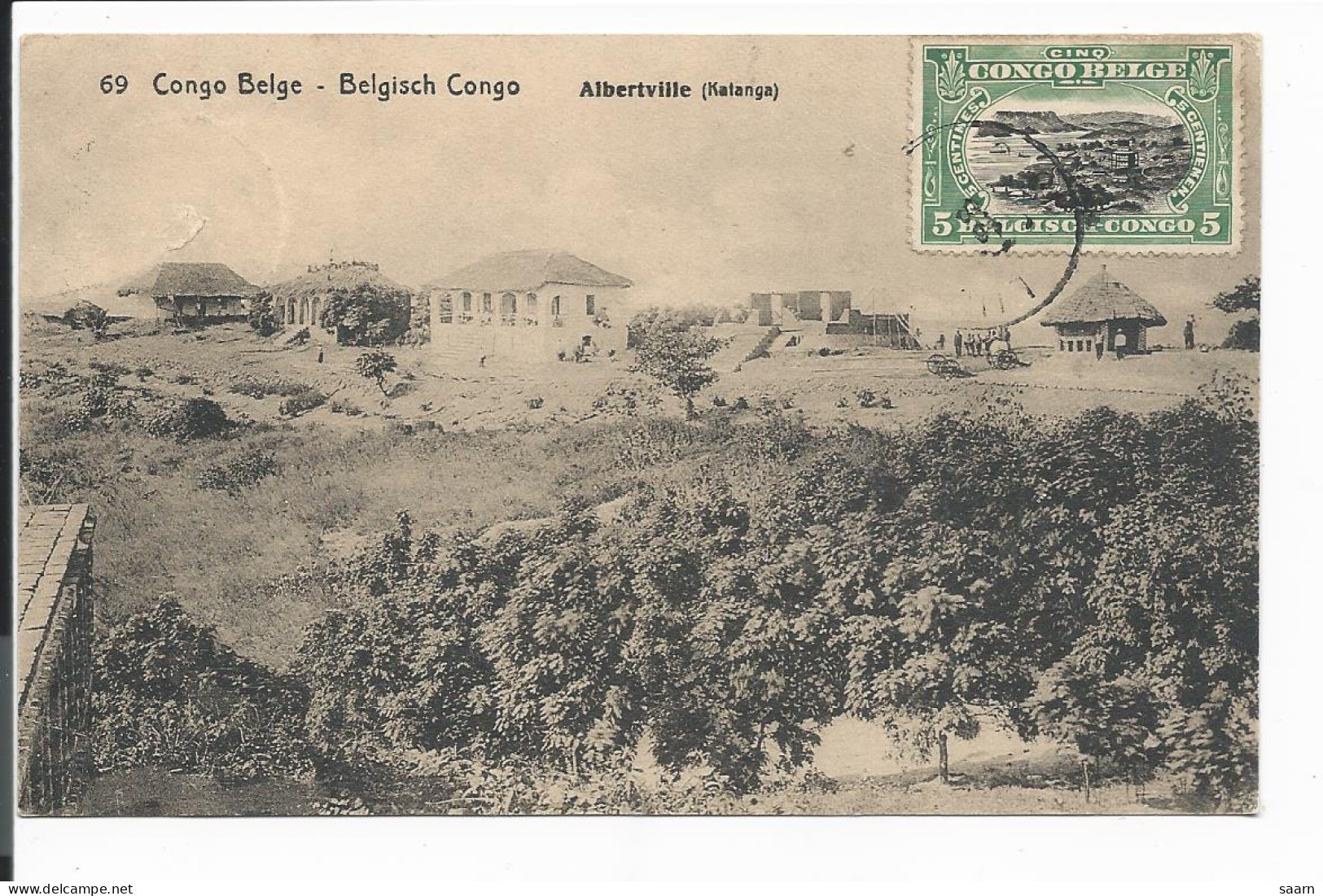 Belgisch-Kongo  P 42-69 - 5 Ct Palmen Bildpostkarte 'Albertville, Katanga' M. 5 Ct ZF Bildseit. Nach Frankreich Verw. - Entiers Postaux