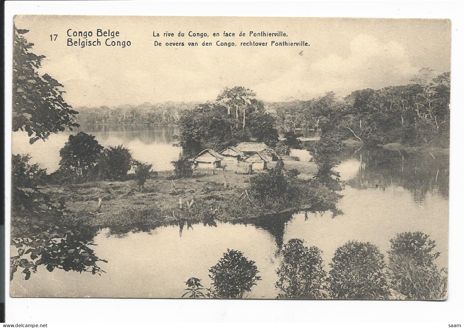 Belgisch-Kongo  P 42-17 - 5 Ct Palmen Bildpostkarte 'la Rive De Congo En Face De Ponthierville' Blko Gestempelt - Stamped Stationery