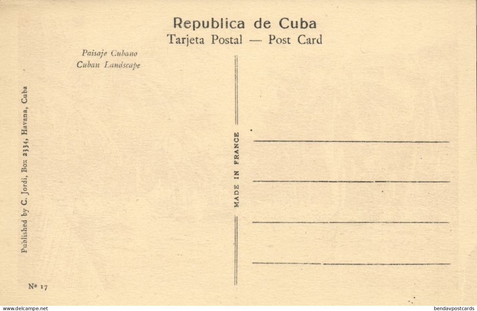 Cuba, HAVANA, Cuban Landscape (1930s) Postcard - Cuba