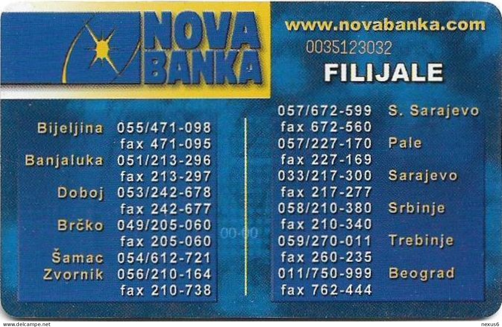 Bosnia - Republika Srpska - Nova Banka - Telephones, SC7, 09.2001, 35Units, 125.000ex, Used - Bosnien