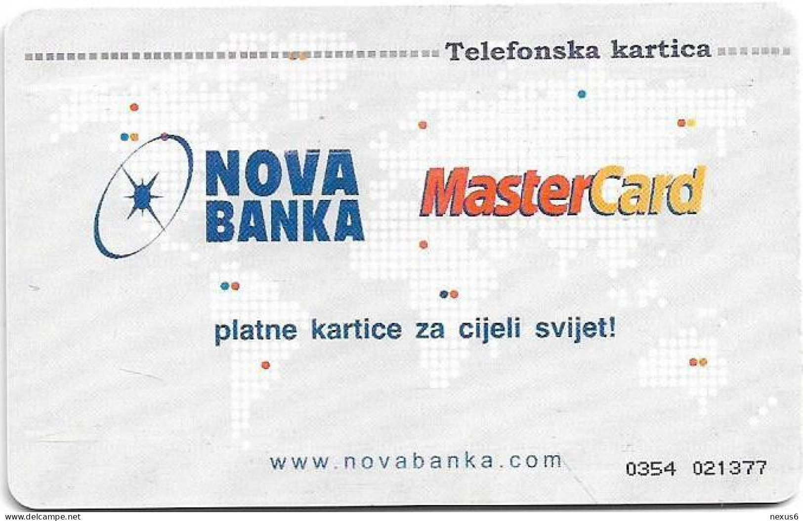 Bosnia - Republika Srpska - Nova Banka - Mastercard 3, Gem5 Red, 01.2006, 350Units, Used - Bosnië