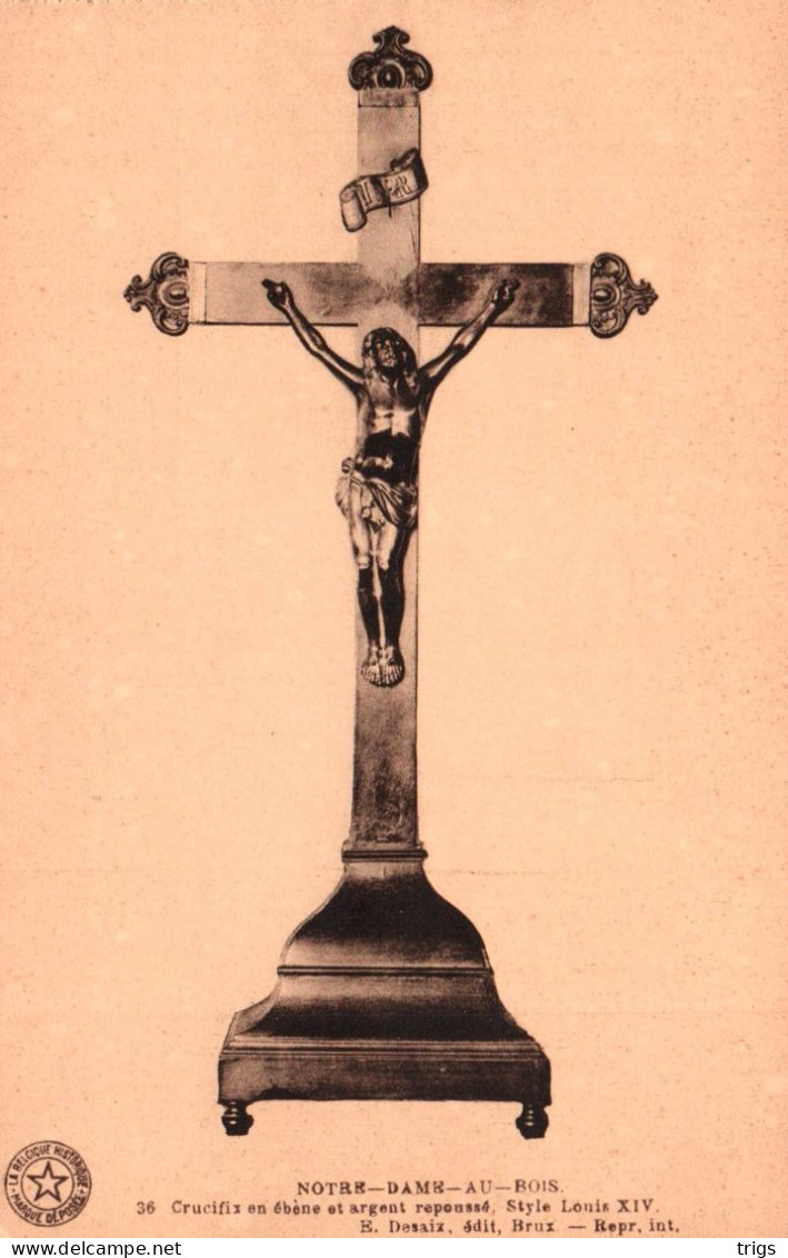 Notre Dame Au Bois - Crucifix En ébène Et Argent Repoussé (Style Louis XIV) - Overijse