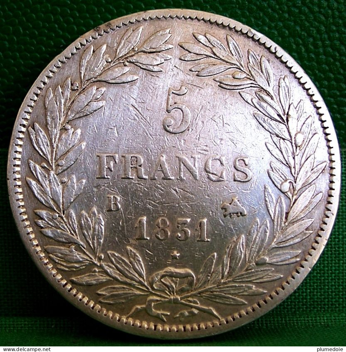 MONNAIE LOUIS PHILIPPE I  , 5 FRANCS 1831 B ROUEN Argent , Type Tiolier Avec Le I, Tranche En Creux Argent , RARE SILVER - 5 Francs