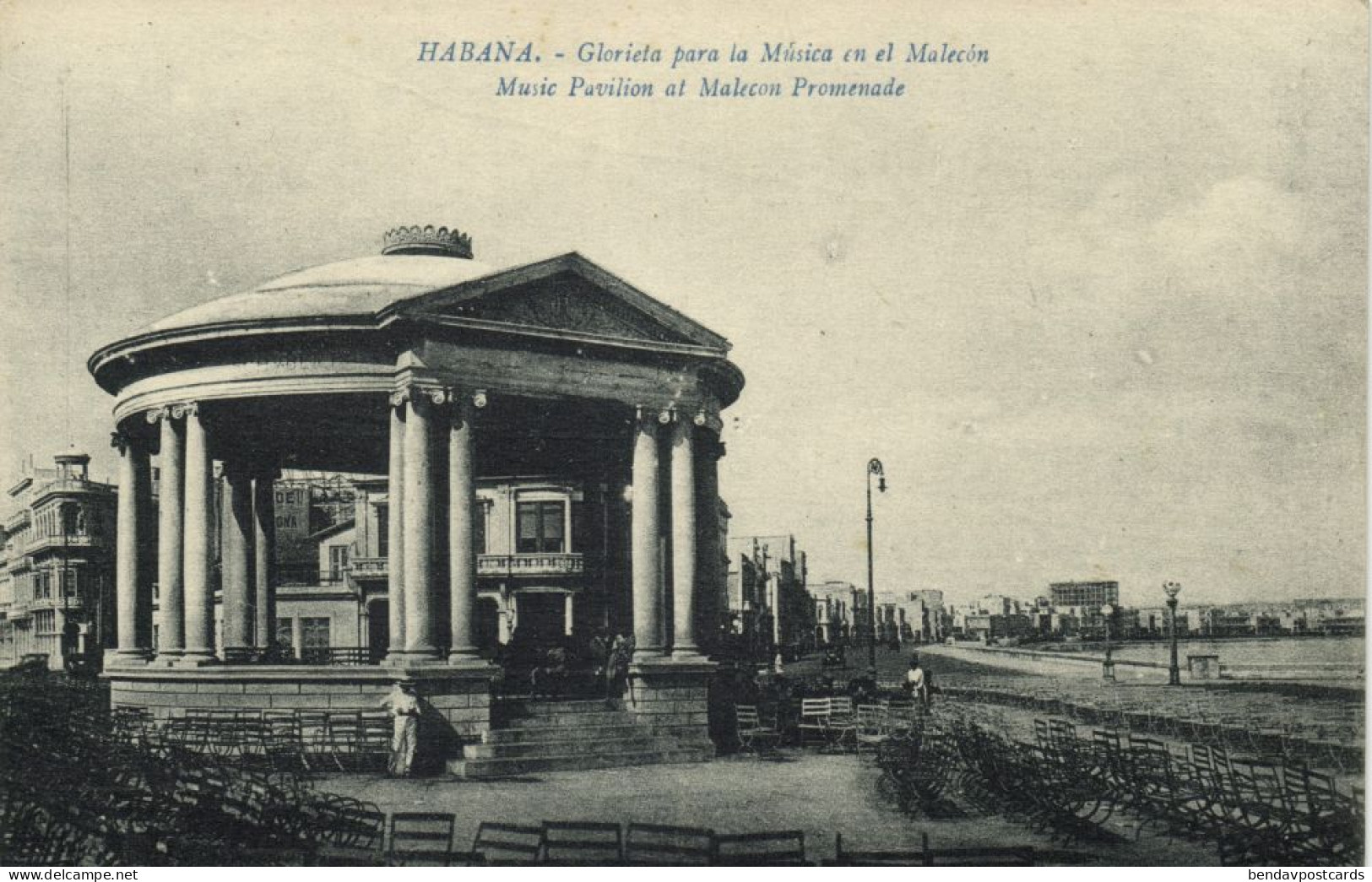 Cuba, HAVANA, Glorieta Para La Música En El Malecón, Bandstand (1910s) Postcard - Cuba