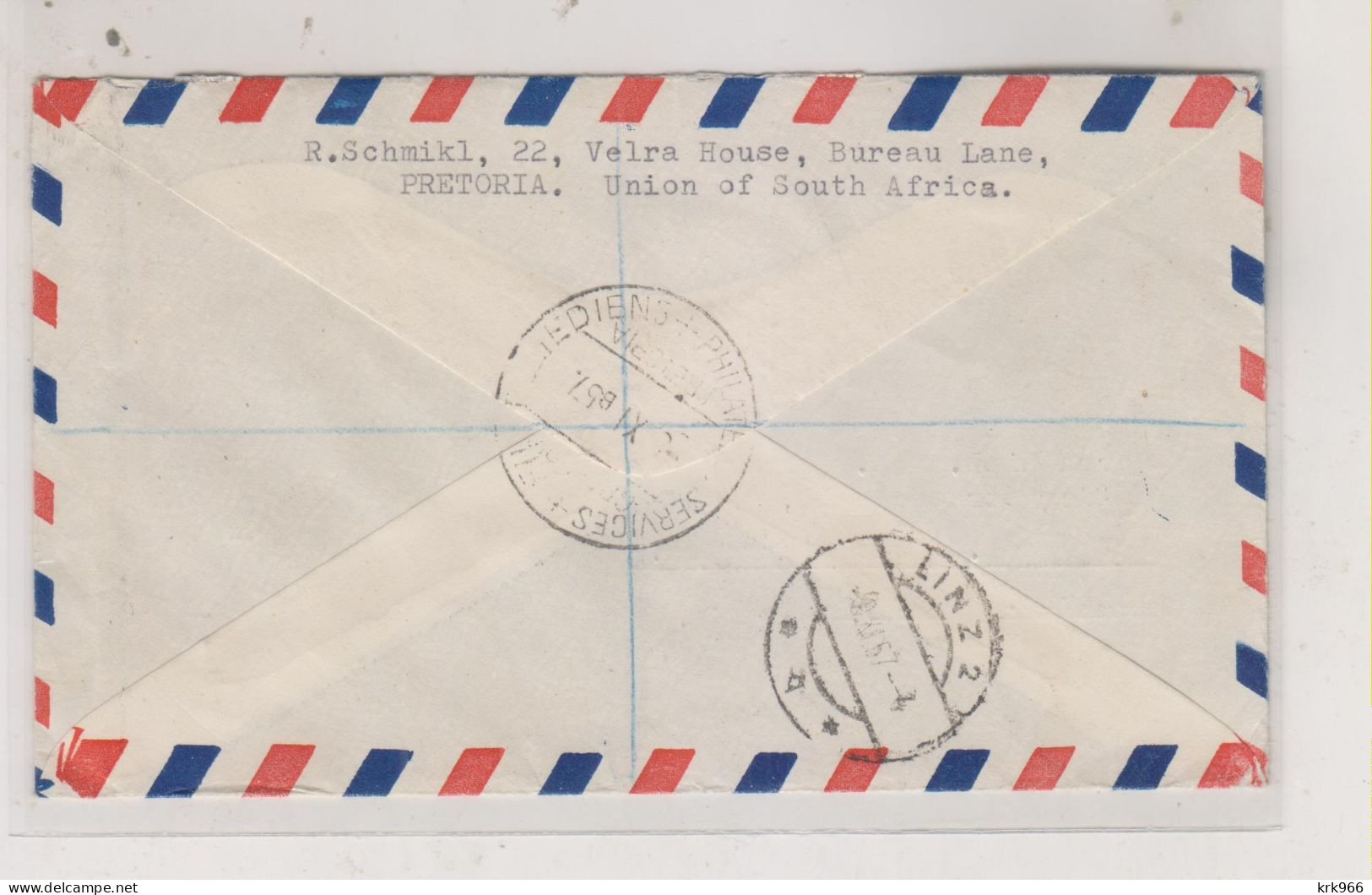 SOUTH AFRICA 1957 PRETORIA  Nice Registered  Airmail Cover To Austria - Luftpost