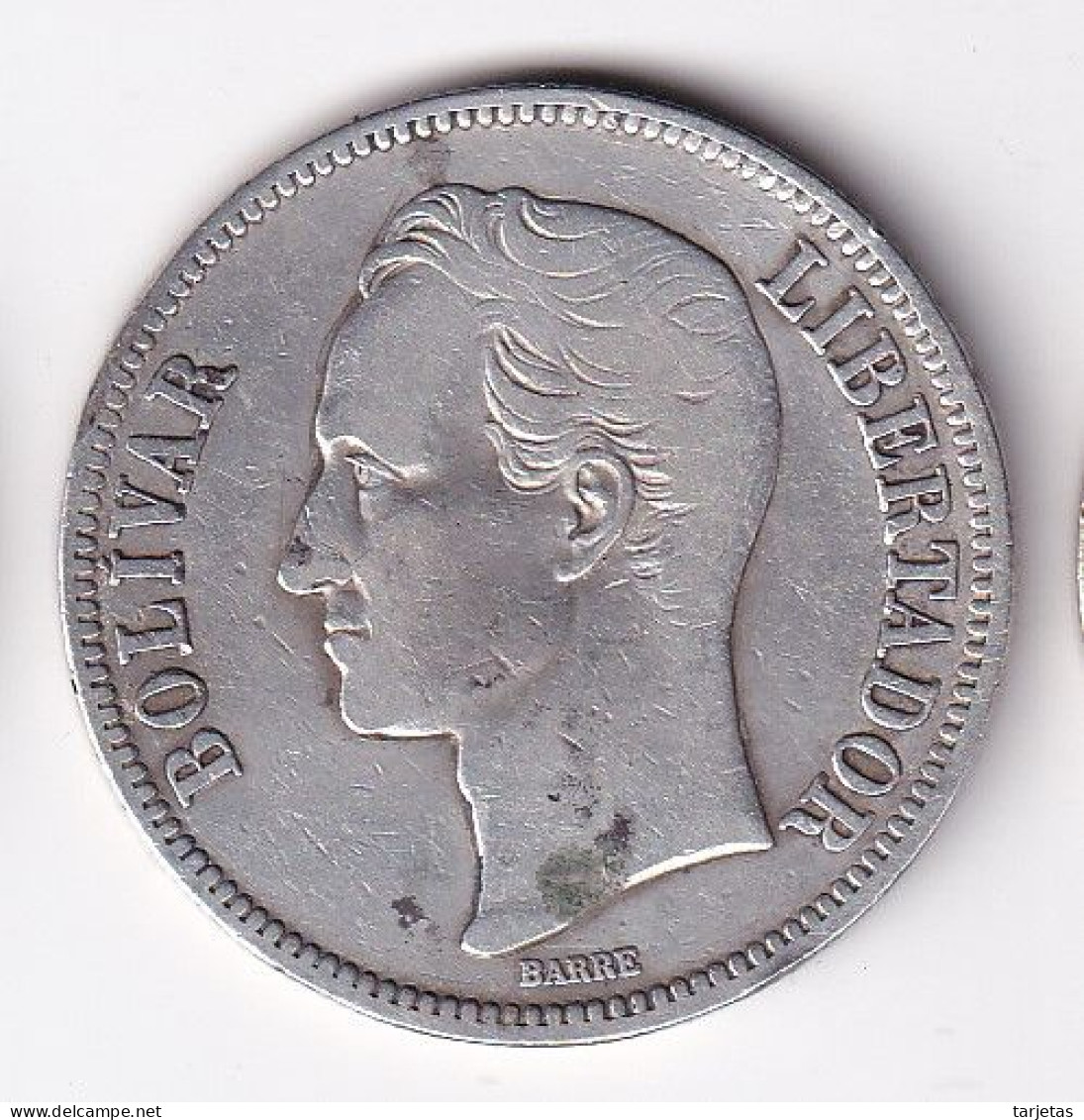 MONEDA DE PLATA DE VENEZUELA DE 5 BOLIVARES DEL AÑO 1924  (COIN) SILVER,ARGENT. - Venezuela