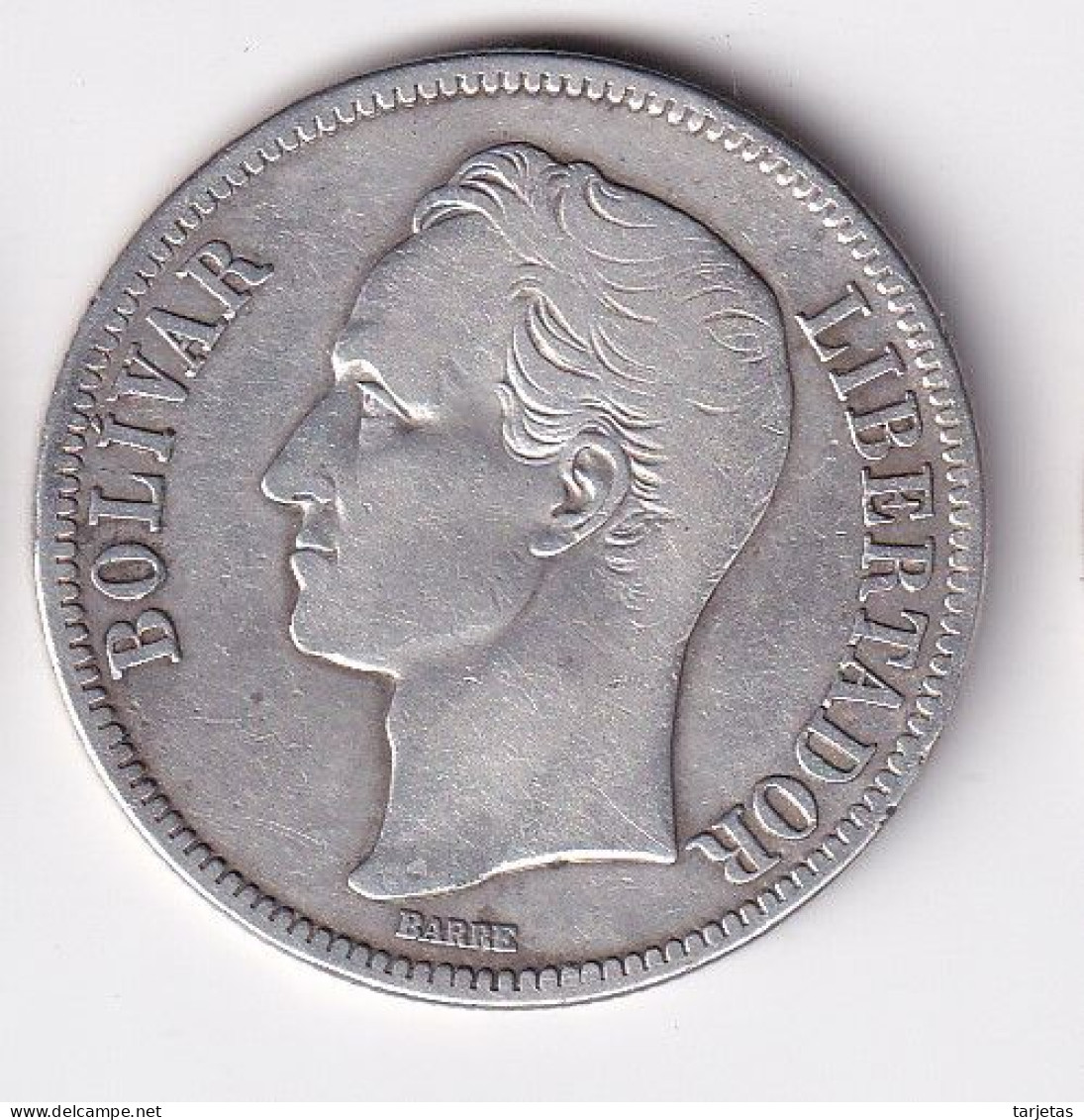 MONEDA DE PLATA DE VENEZUELA DE 5 BOLIVARES DEL AÑO 1929  (COIN) SILVER,ARGENT. - Venezuela