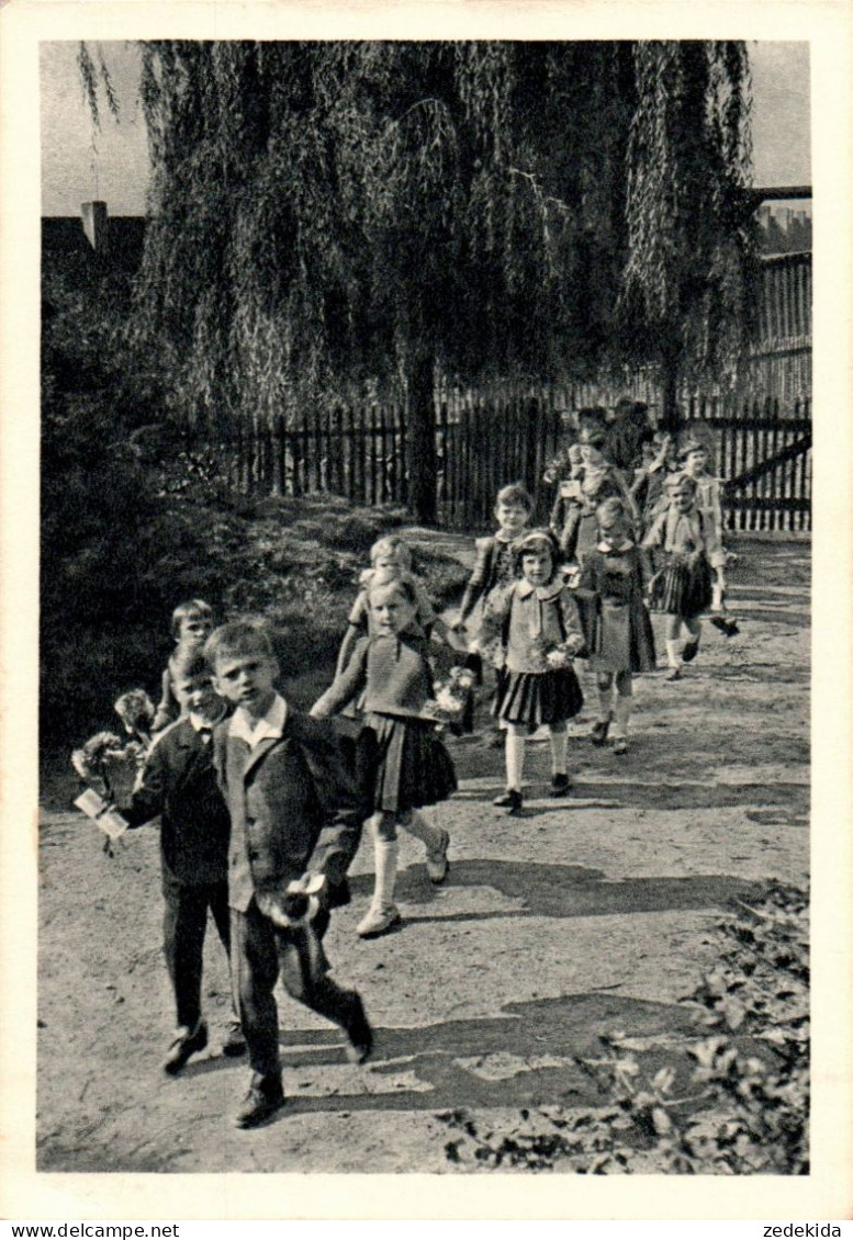 G8182 - Glückwunschkarte Schulanfang - Kinder - Verlag Garloff DDR - Primero Día De Escuela