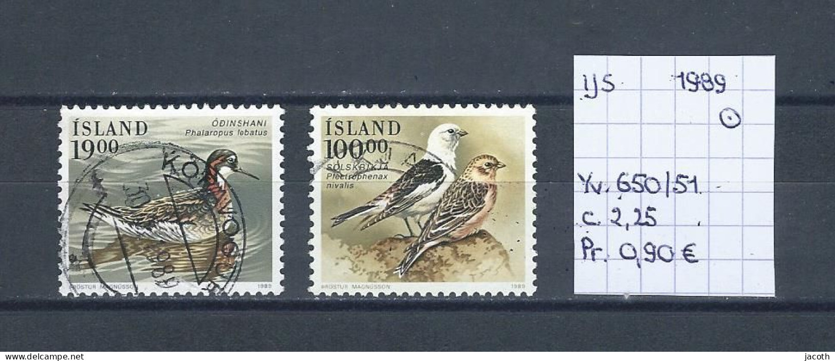 (TJ) IJsland 1989 - YT 650/51 (gest.:obl./used) - Used Stamps