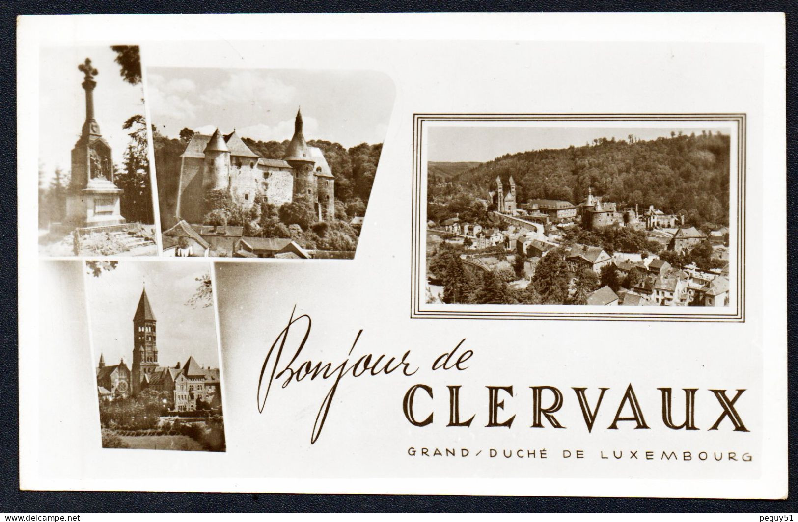 Luxembourg. Bonjour De Clervaux. Le Calvaire. Le Vieux Château. Vue Générale Et L'Abbaye Saint-Maurice (1910). 1953 - Clervaux