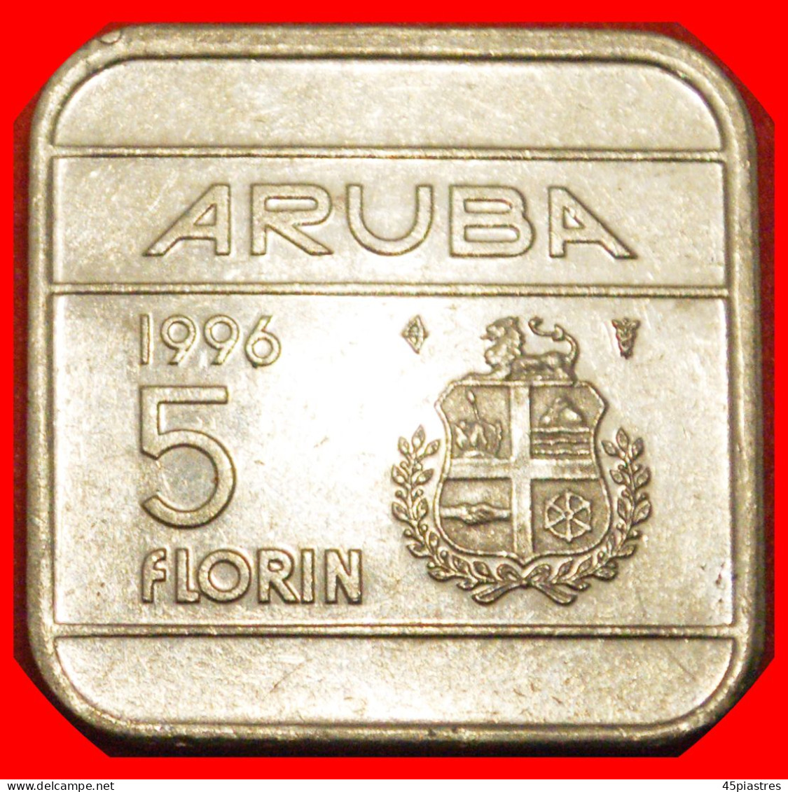 * NETHERLANDS (1995-2005): ARUBA  5 FLORIN 1996! BEATRIX (1980-2013) · LOW START ·  NO RESERVE! - Aruba