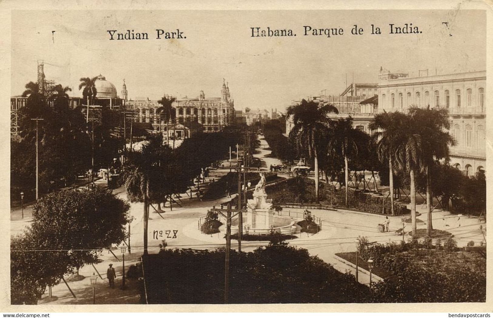 Cuba, HAVANA, Parque De La India (1930s) RPPC Postcard - Cuba