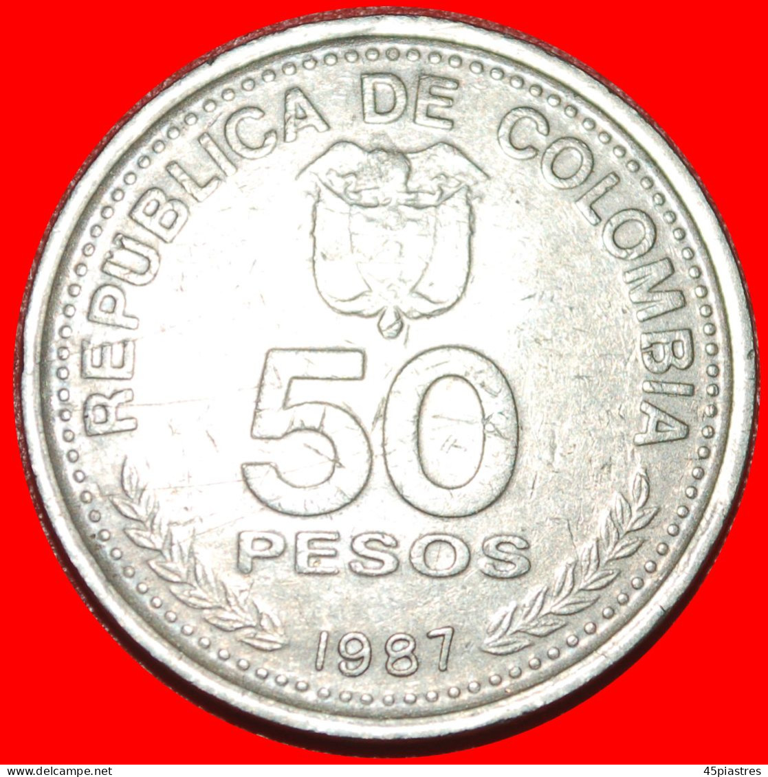 * CONSTITUTION 1886 1936 (1986-1989): COLOMBIA  50 PESOS 1987! · LOW START ·  NO RESERVE! - Colombie