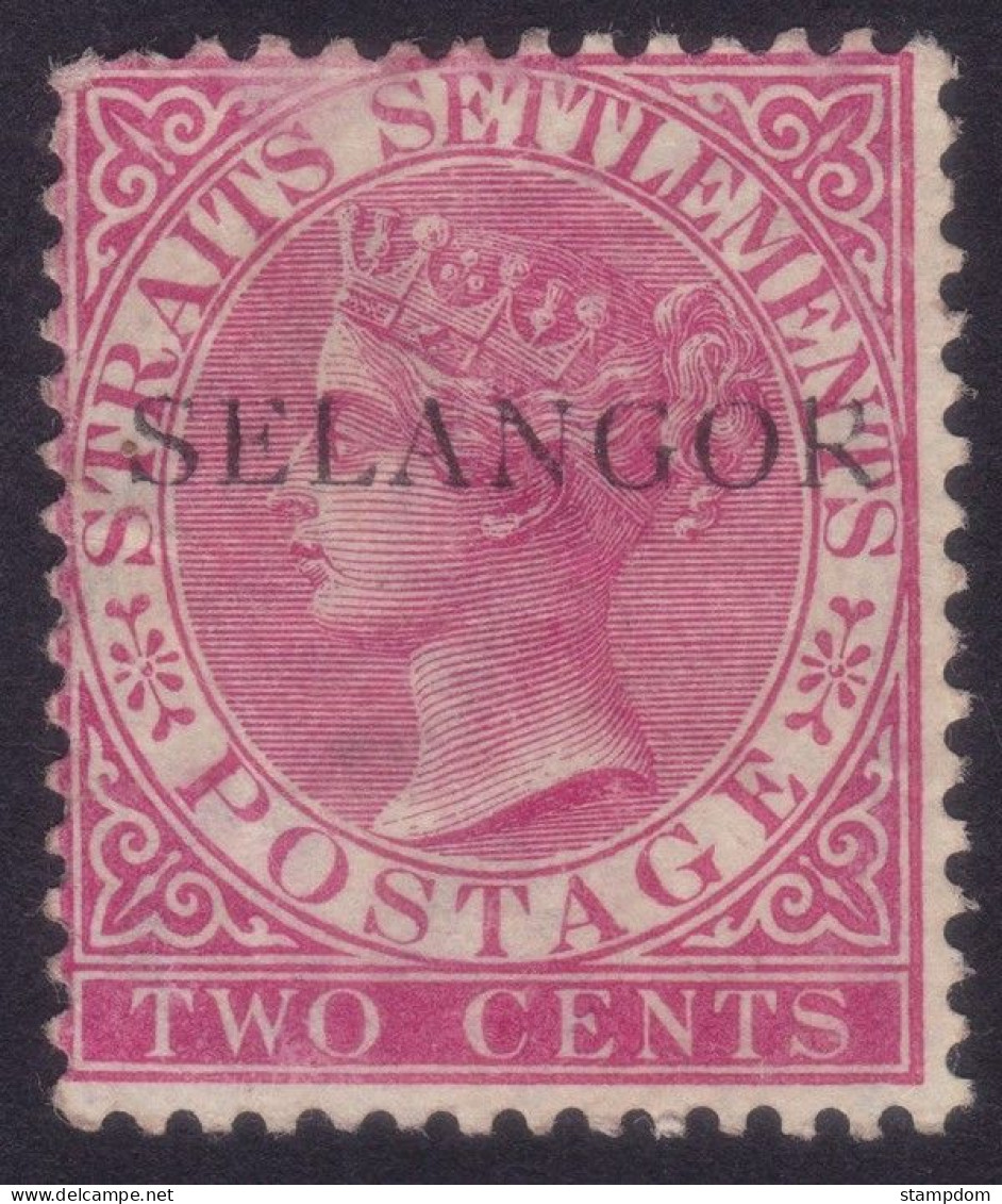 SELANGOR 1886 Surcharge Sc#10 MintNoGum- CREASED  @N374 - Selangor