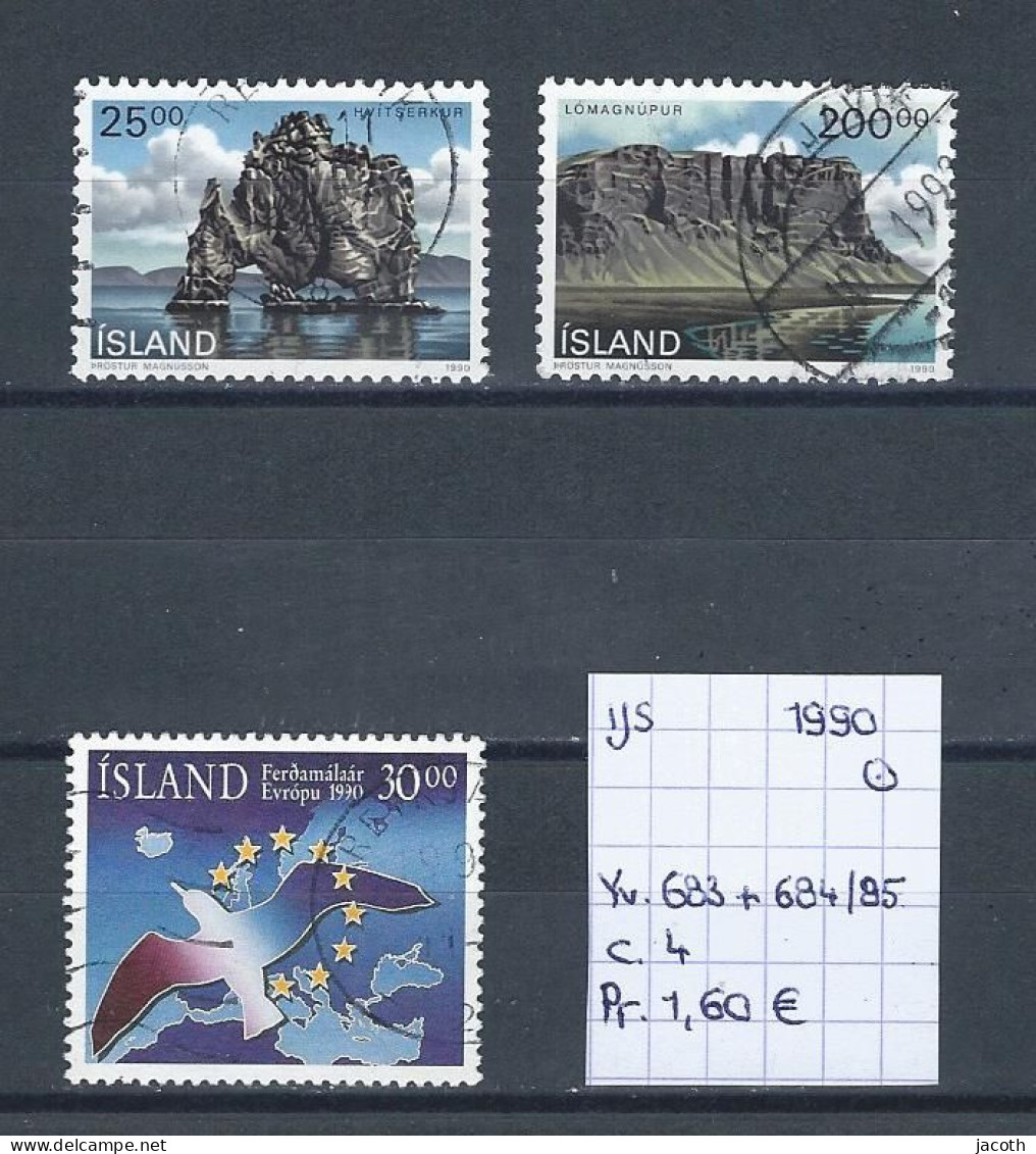 (TJ) IJsland 1990 - YT 683 + 684/85 (gest./obl./used) - Usados