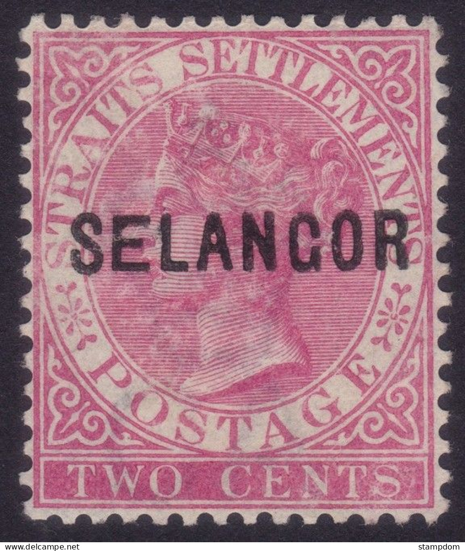 SELANGOR 1883 Surcharge Sc#7 / Isc#26 - MNG @P1155 - Selangor