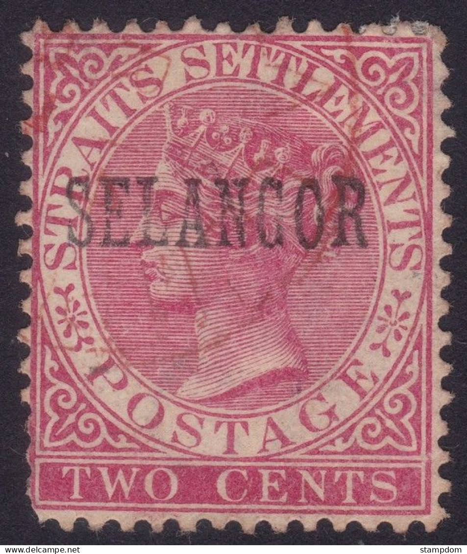 SELANGOR 1885 Surcharge Sc#9 / Isc#34 - USED @P1156 - Selangor