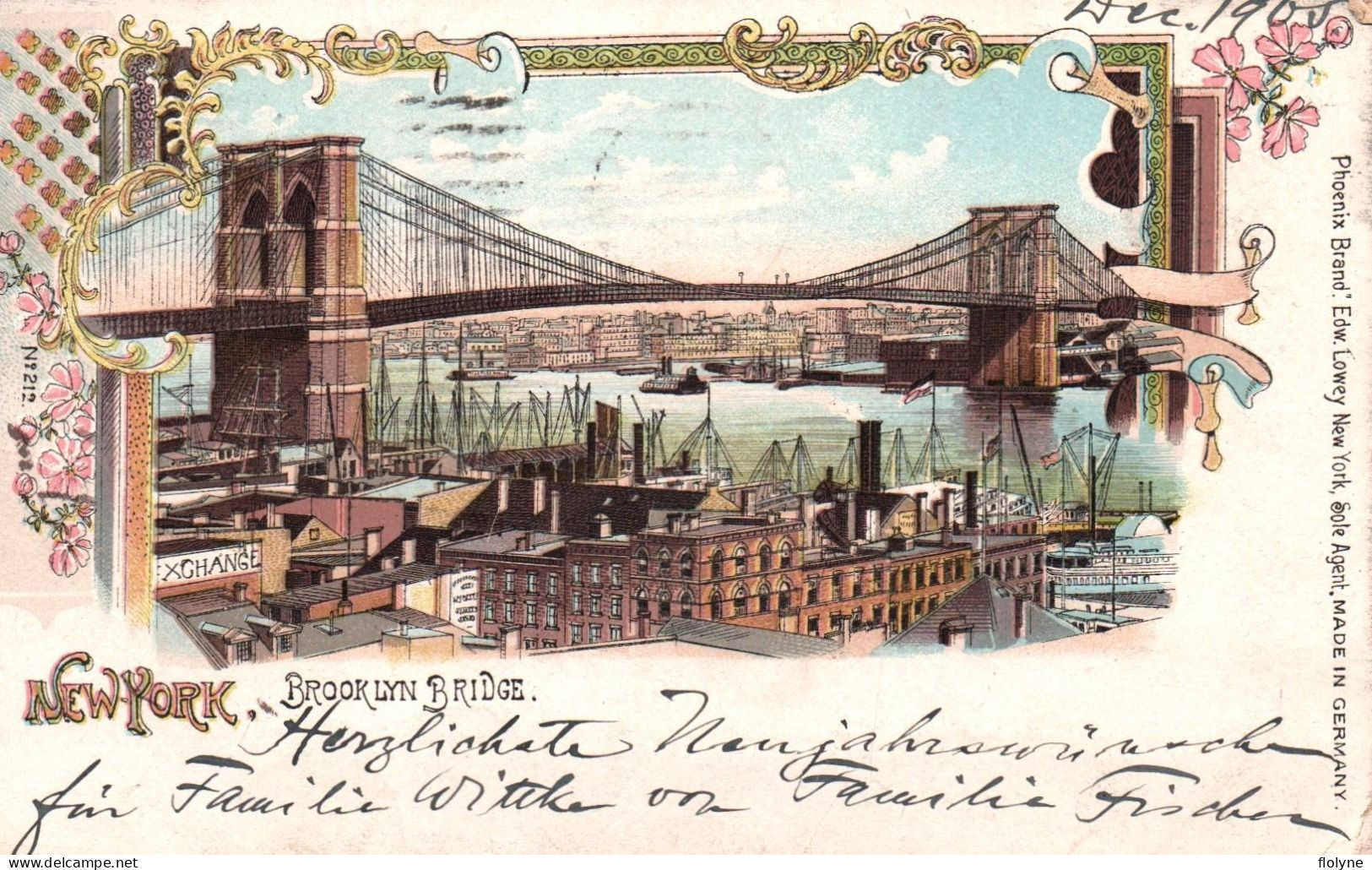 New York - Cpa Illustrateur - Brooklyn Bridge - états Unis United States - Brooklyn