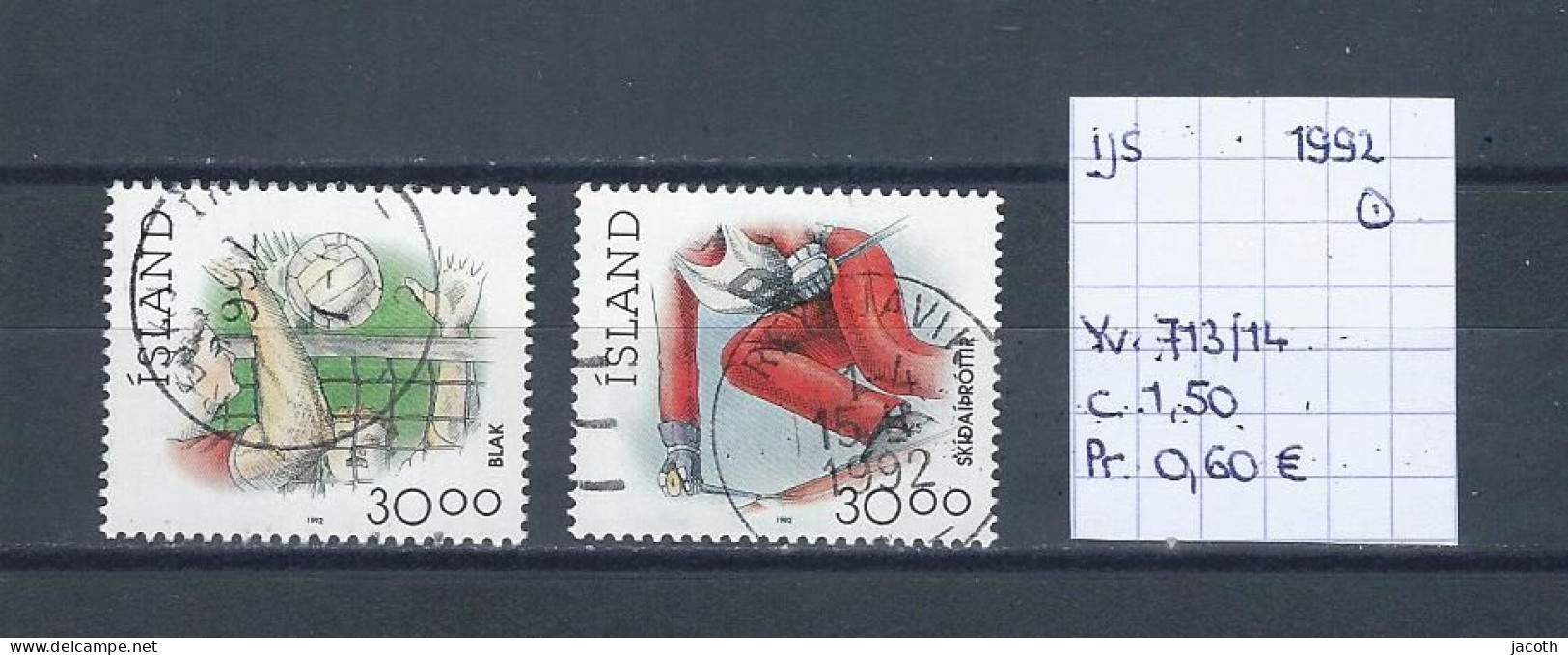 (TJ) IJsland 1992 - YT 713/14 (gest./obl./used) - Used Stamps