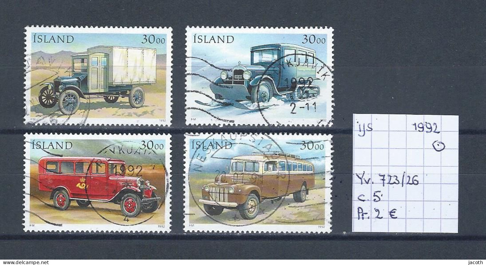 (TJ) IJsland 1992 - YT 723/26 (gest./obl./used) - Used Stamps