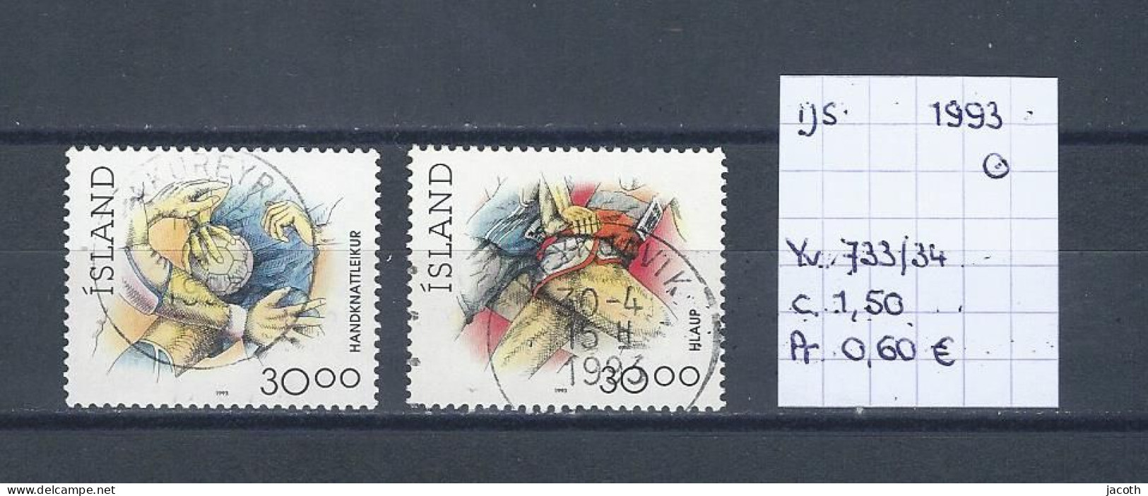 (TJ) IJsland 1993 - YT 733/34 (gest./obl./used) - Usati