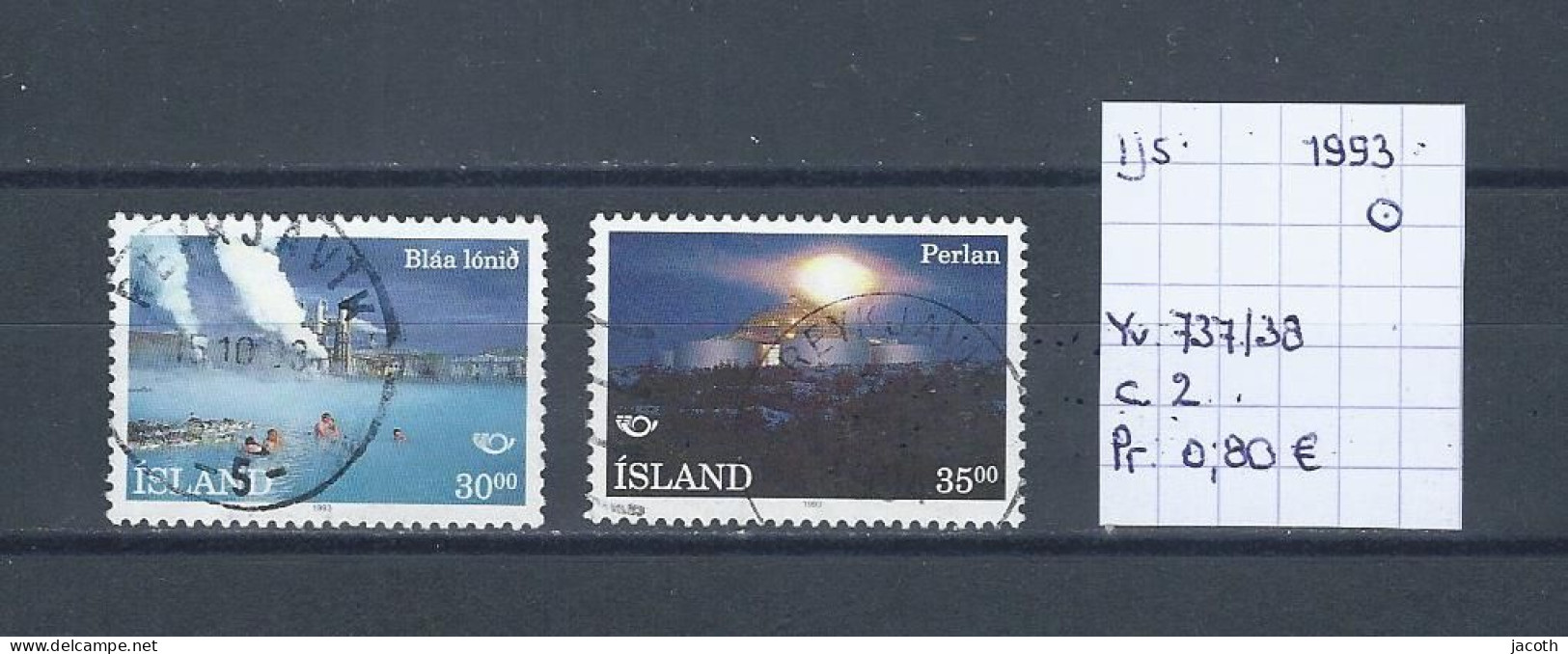 (TJ) IJsland 1993 - YT 737/38 (gest./obl./used) - Usati